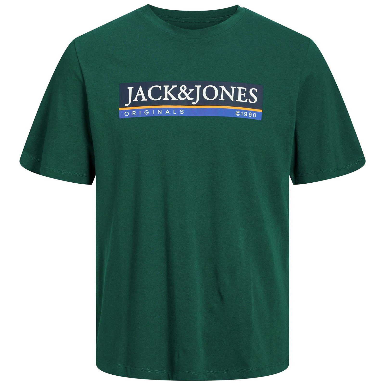 Jack & Jones Rundhalsshirt Große Größen Logoprint T-Shirt dunkelgrün JJORCODYY Jack&Jones