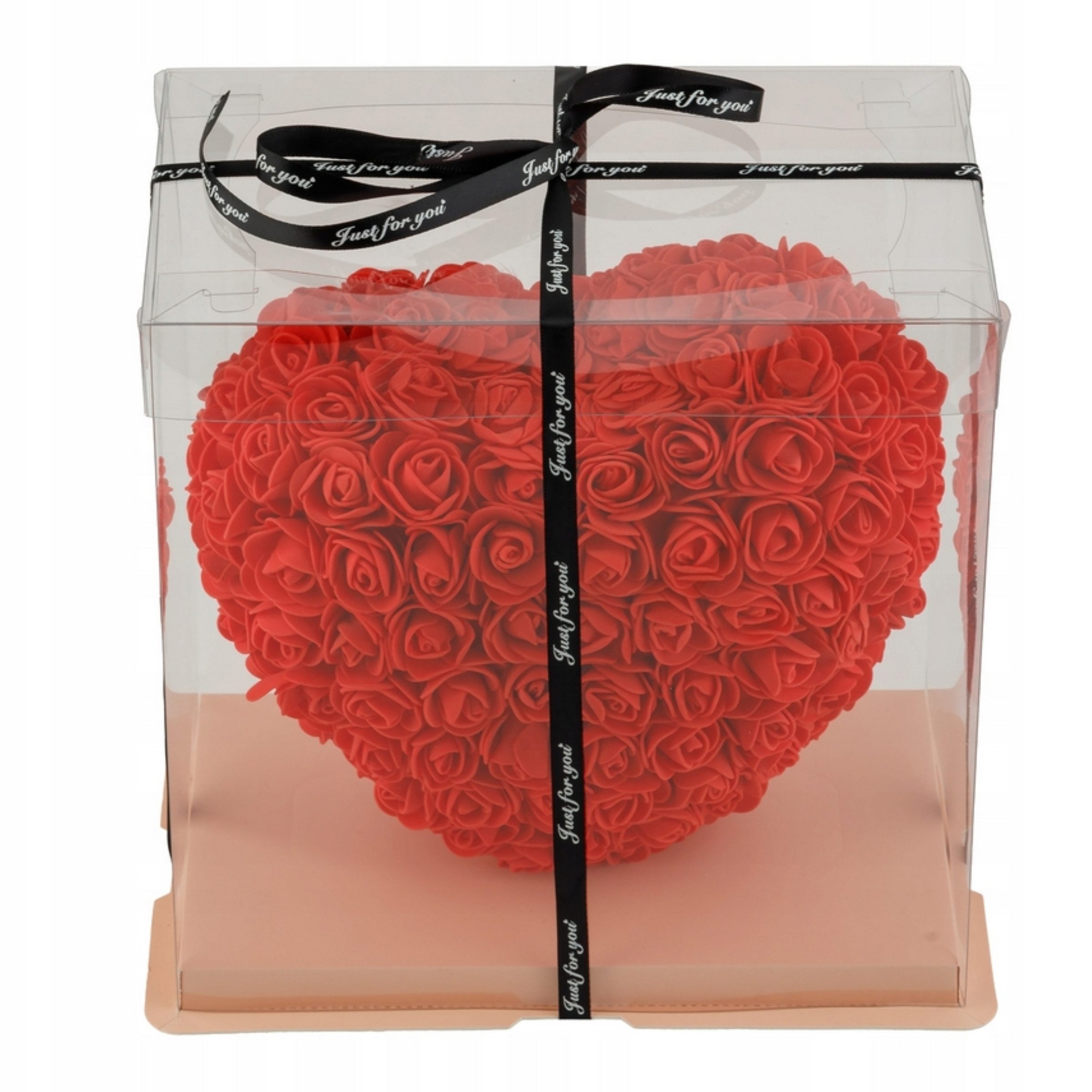 AMORE MIO Dekoobjekt Rosenherz 25 cm Geschenkbox Valentinstag Dekofigur Rot (Geschenkset Rosenherz Dekoration mit Geschenkbox und Band, Rosenherz 25 cm in Gesch – Bild 4 von 5