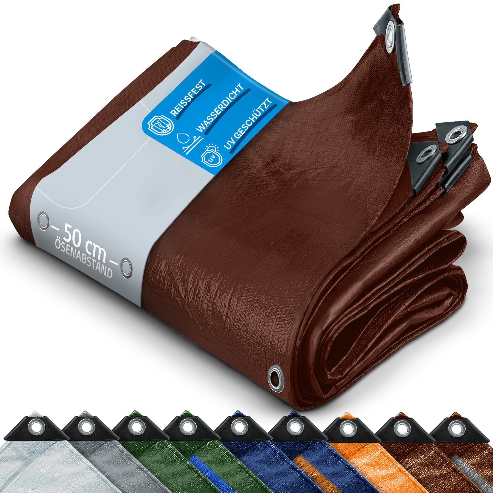 Kubus Schutzplane Abdeckplane 80 g/m², verschiedene Farben, in 12 verschiedenen Größen, Wasserdicht & reißfest