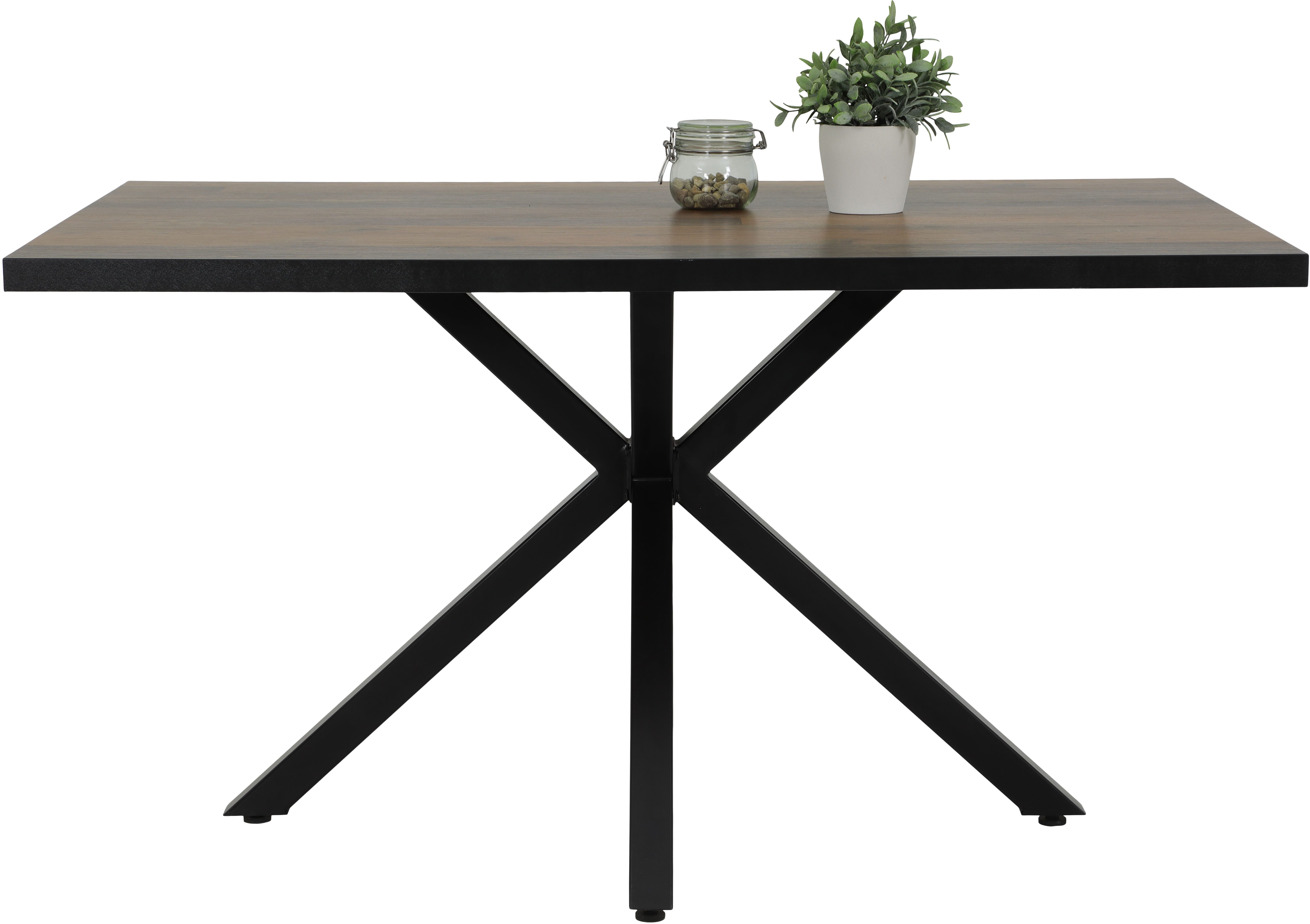 HELA Essgruppe SPREE, (4-tlg), Esstisch 140x90 cm mit Dickkante, Microfaserbezug