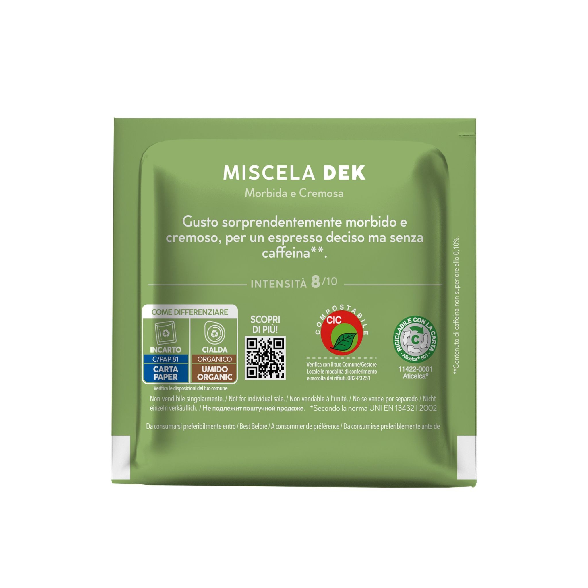 Caffè Borbone Kaffee Caffè Borbone Kompostierbare Kaffeepads DEK Kaffeemischung - 100 Pads, (kompostierbare Pads 44mm ESE Maschine, dekoffinierte Mischung)