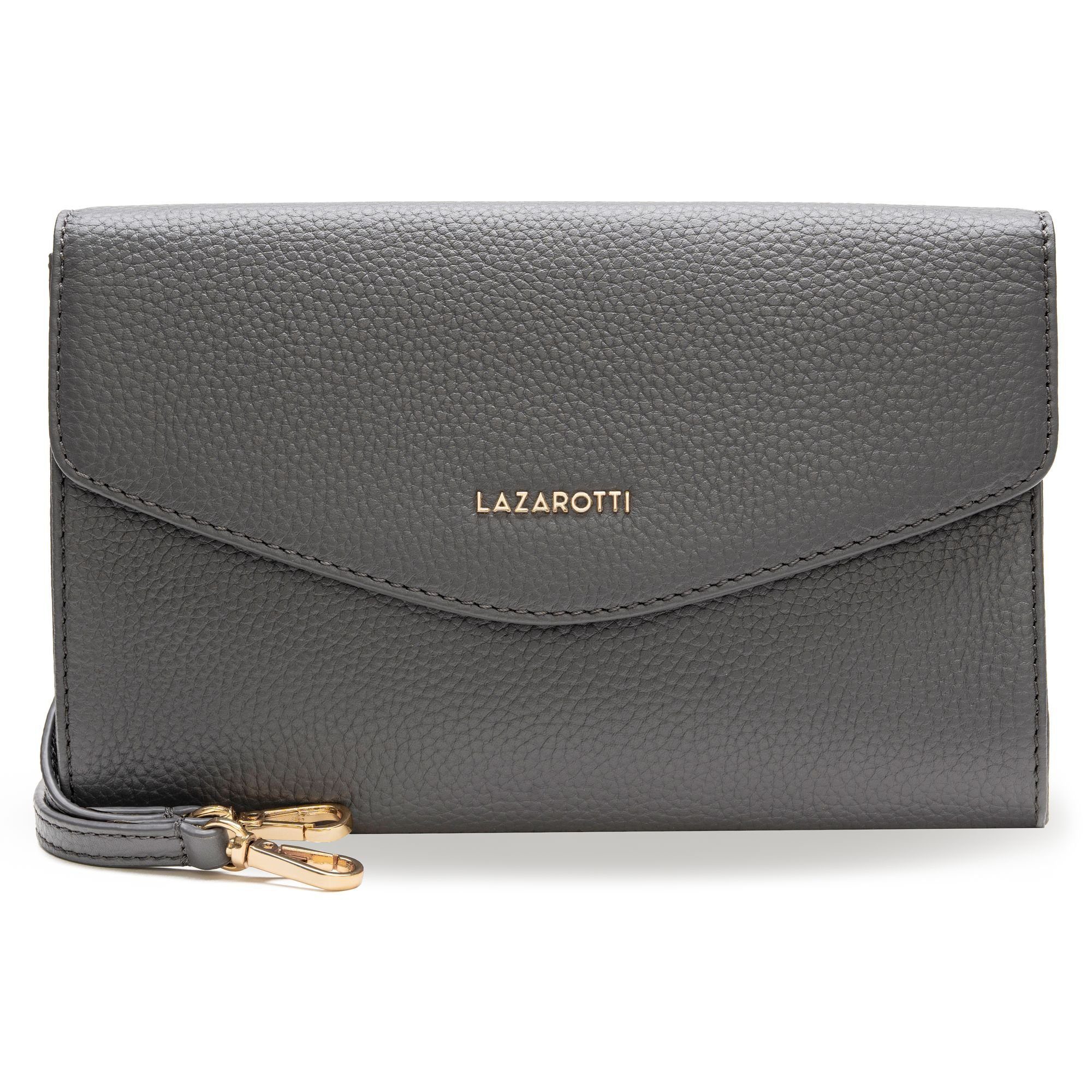 Leather, Clutch grey Bologna Lazarotti Leder