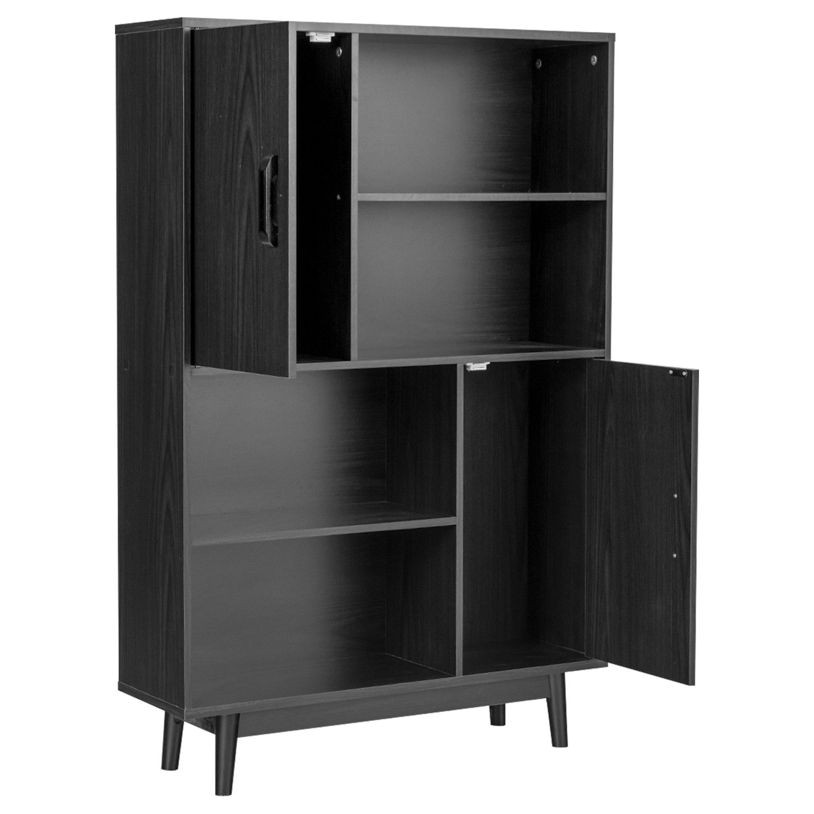 COSTWAY Bücherregal, mit 2 Türen & 4 Regalen, Kippsicherung, Holz, 80x24x12 günstig online kaufen
