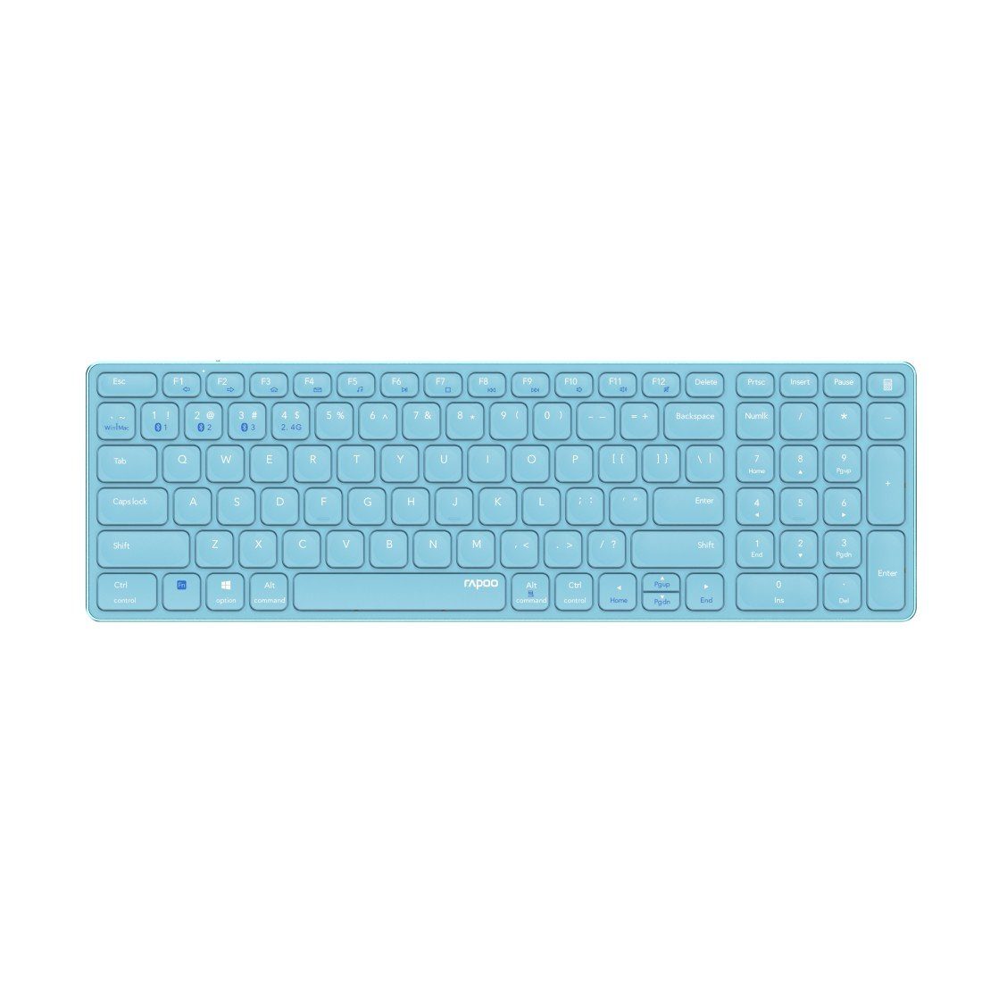 Rapoo Kabellose Multi-Mode-Tastatur "E9700M", DE-Layout, Blau (00215397)  Tastatur