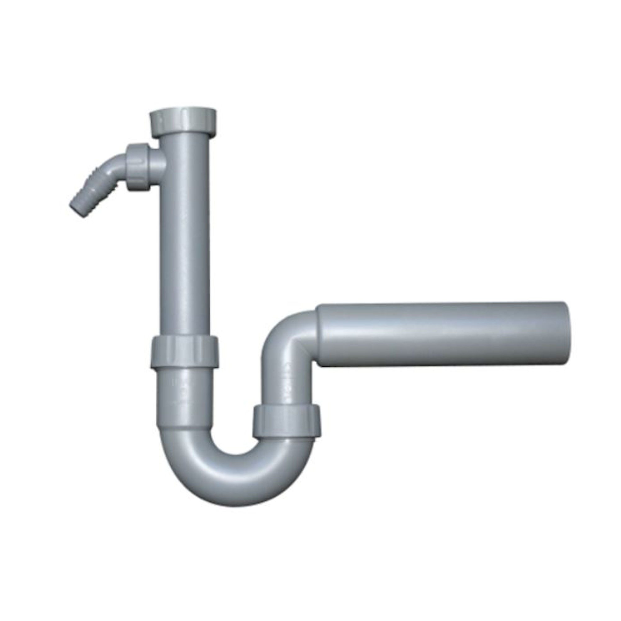 HAAS Siphon Geruchsverschluss, mit einem WS-Anschluss, 1 1/2 Zoll DN 40, grau
