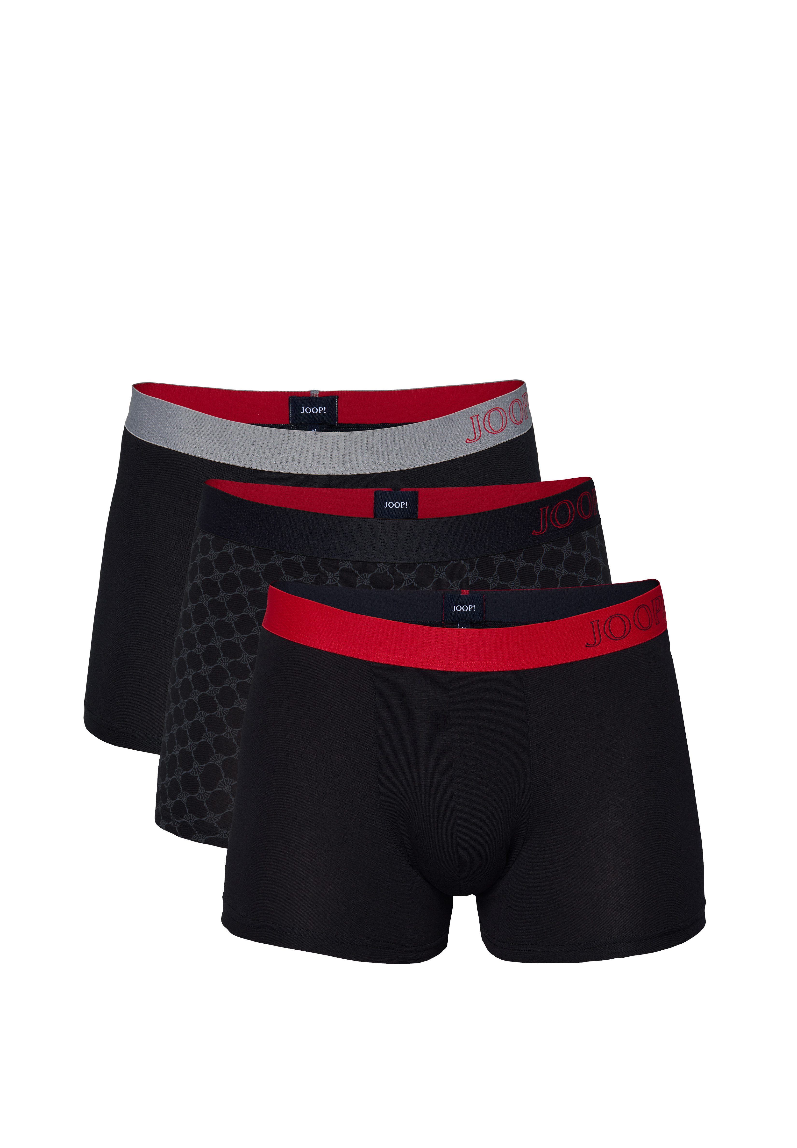 JOOP! Boxershorts Everyday (3er Pack) ohne Eingriffe, Cornflower-Design, elastischer Logobund