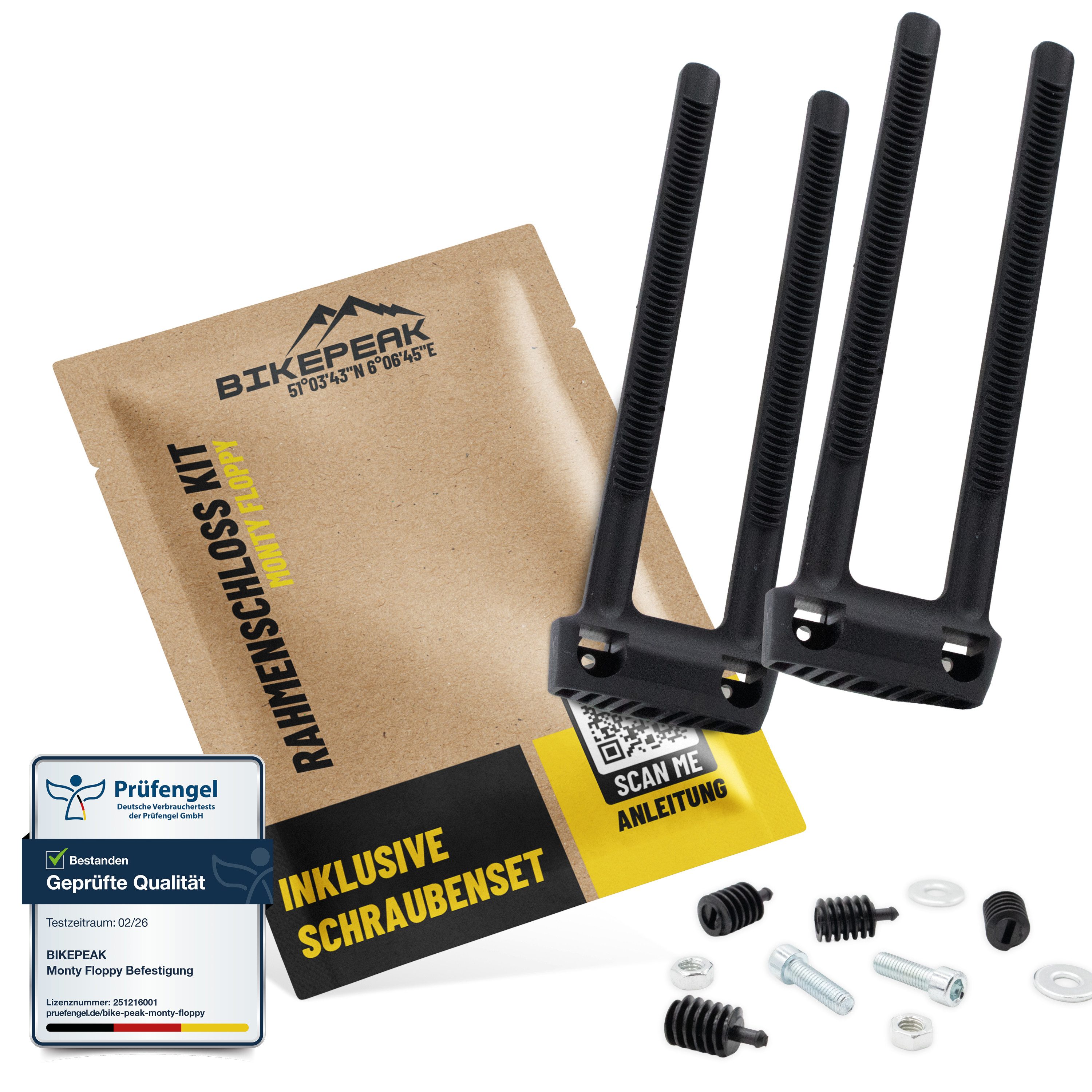 BikePeak Rahmenschloss BikePeak Rahmenschloss Befestigung Universelle Schlosshalter Fahrrad