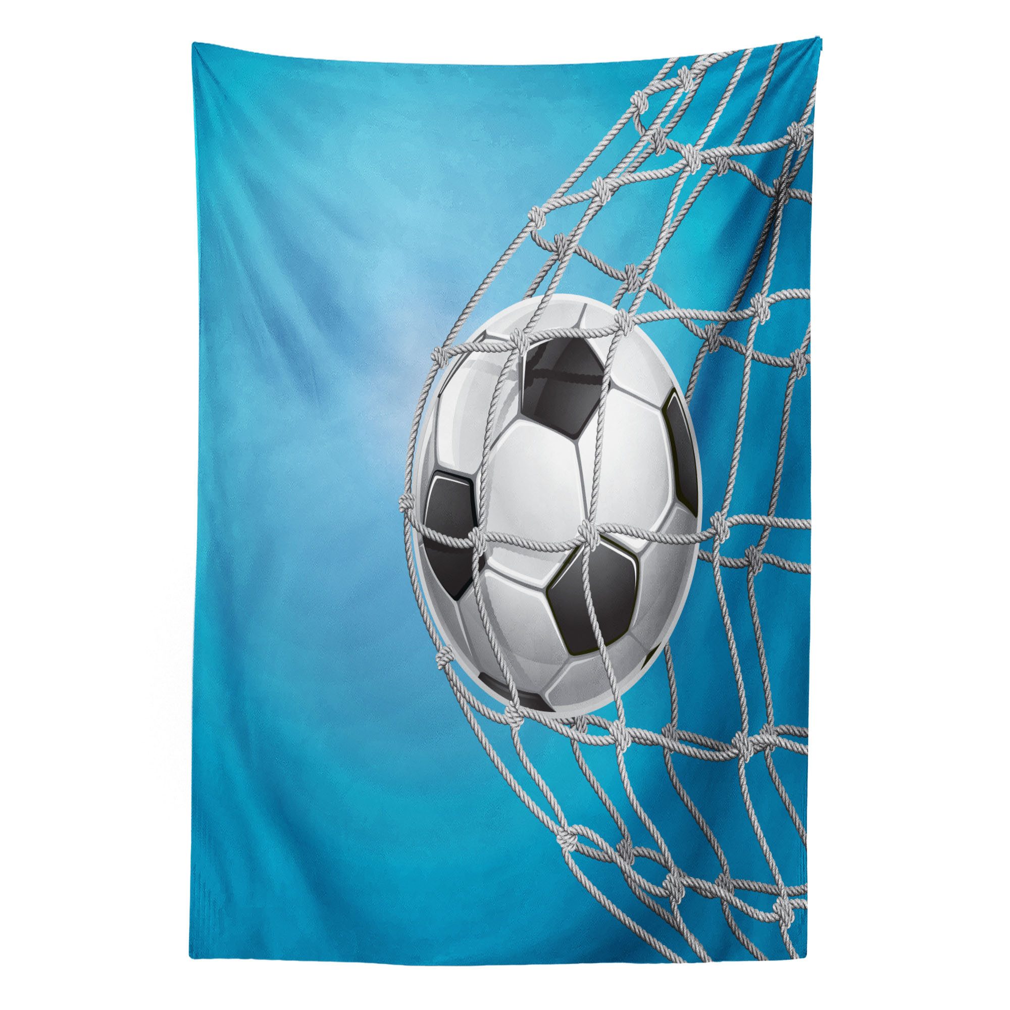 Abakuhaus Wandteppich aus Weiches Mikrofaser Stoff Für das Wohn und Schlafzimmer, rechteckig, Fußball Goal Ball im Netz