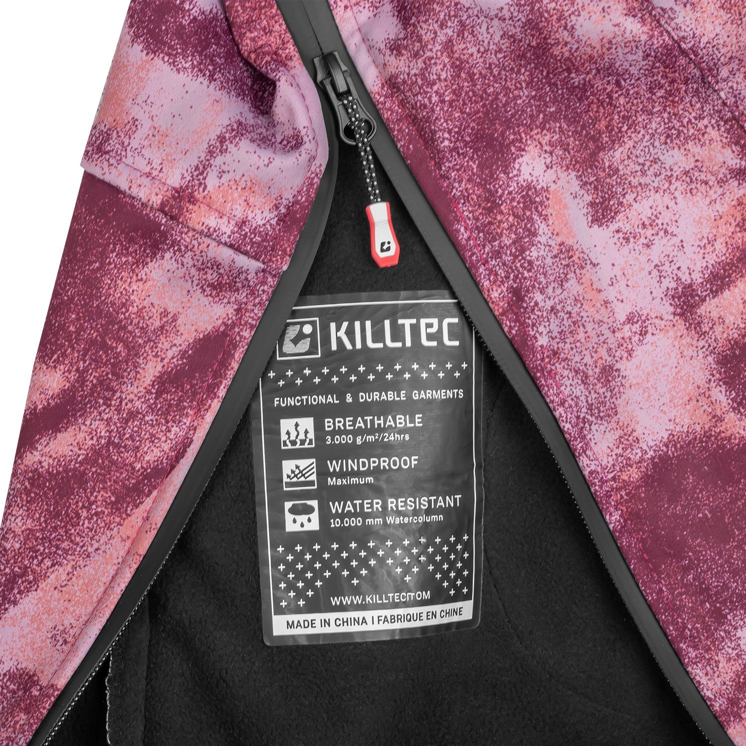Skianzug Wanderbekleidung Killtec Hoodie Damen pflaume/schwarz Hosen Killtec Kombination von für Alpine