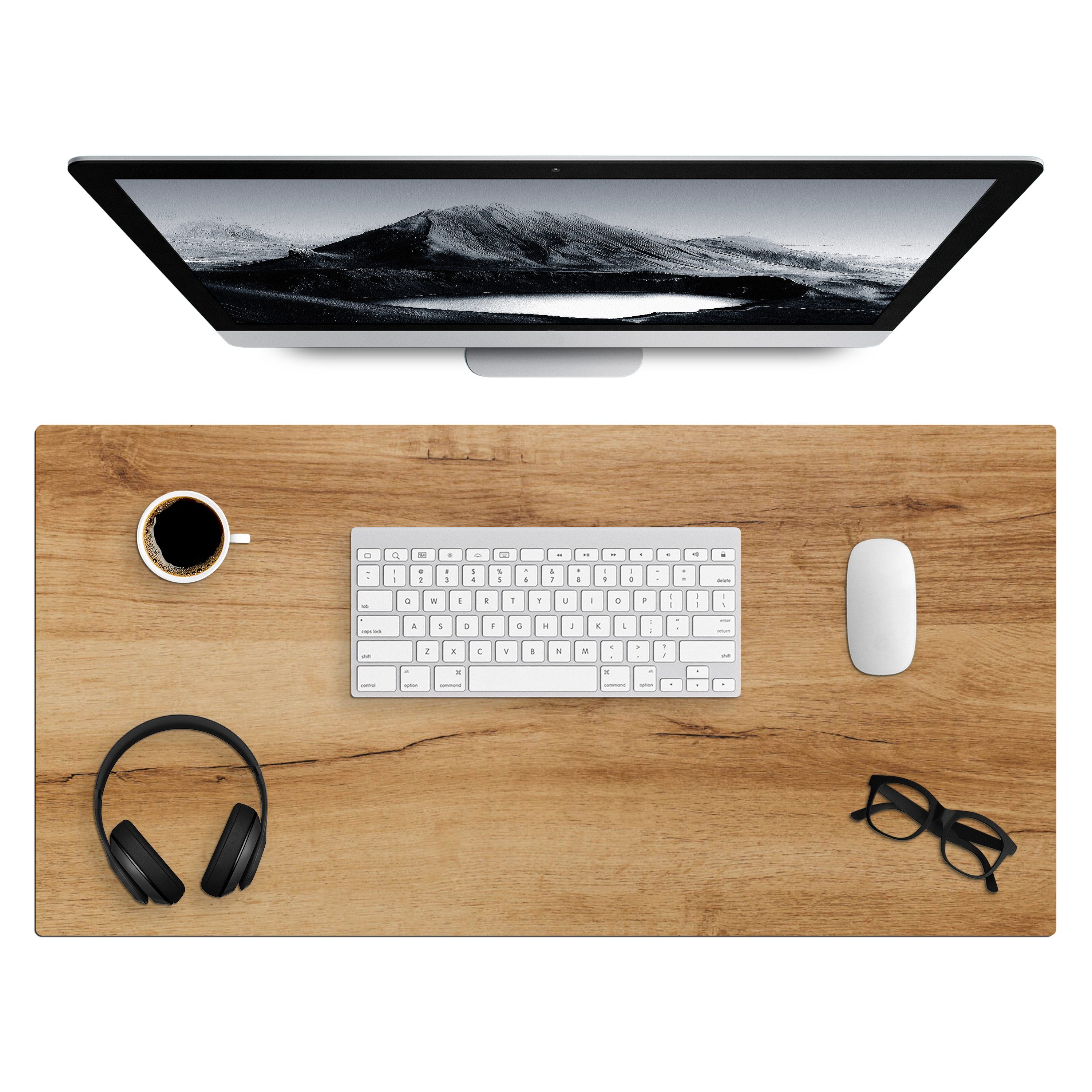 MuchoWow Gaming Mauspad Holzoptik - Braun - Holz (1-St), Gaming Mauspad XXL, Schreibtischunterlage, Desk Mat Groß, 80x40 cm