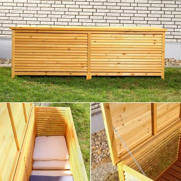 Mucola Auflagenbox Auflagenbox 170CM Kissenbox Holz Gartenbox Gartentruhe Holztruhe (Stück), Rostfrei