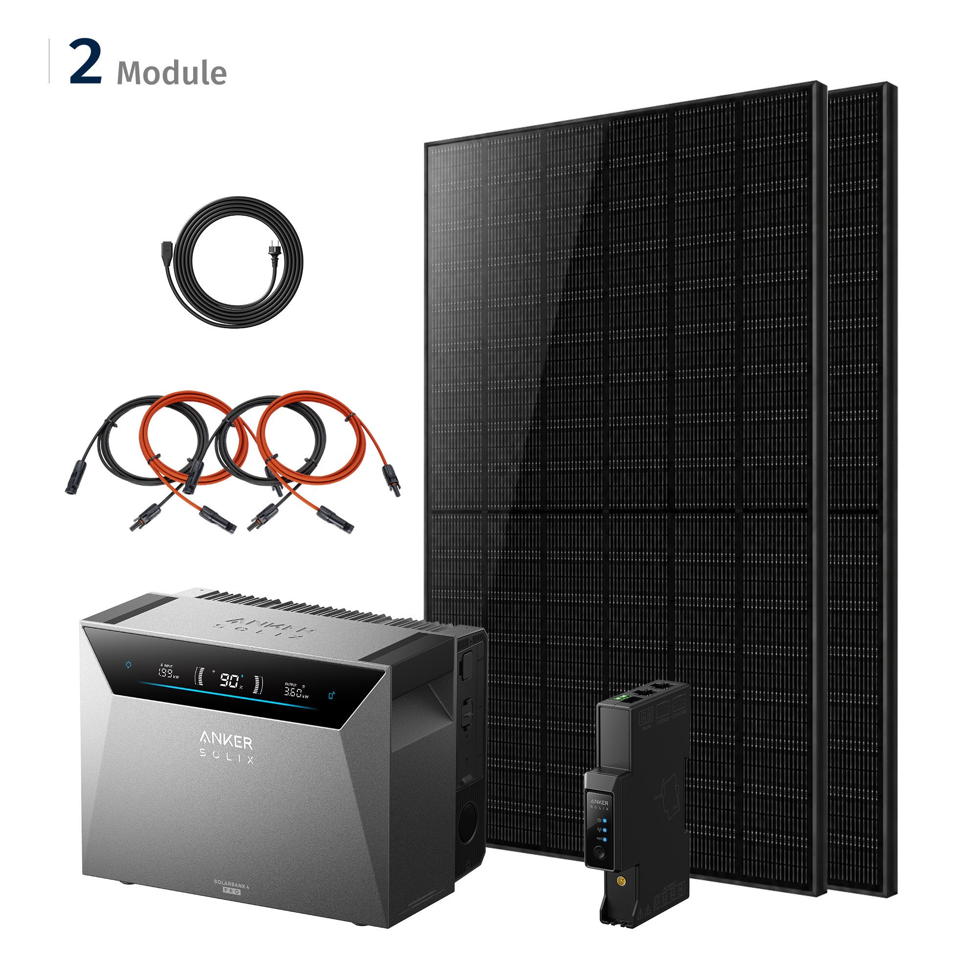 SolarMars Balkonkraftwerk mit Speicher Anker SOLIX 4 Pro, 1000Wp/2000Wp/3000Wp/4000Wp/6000Wp