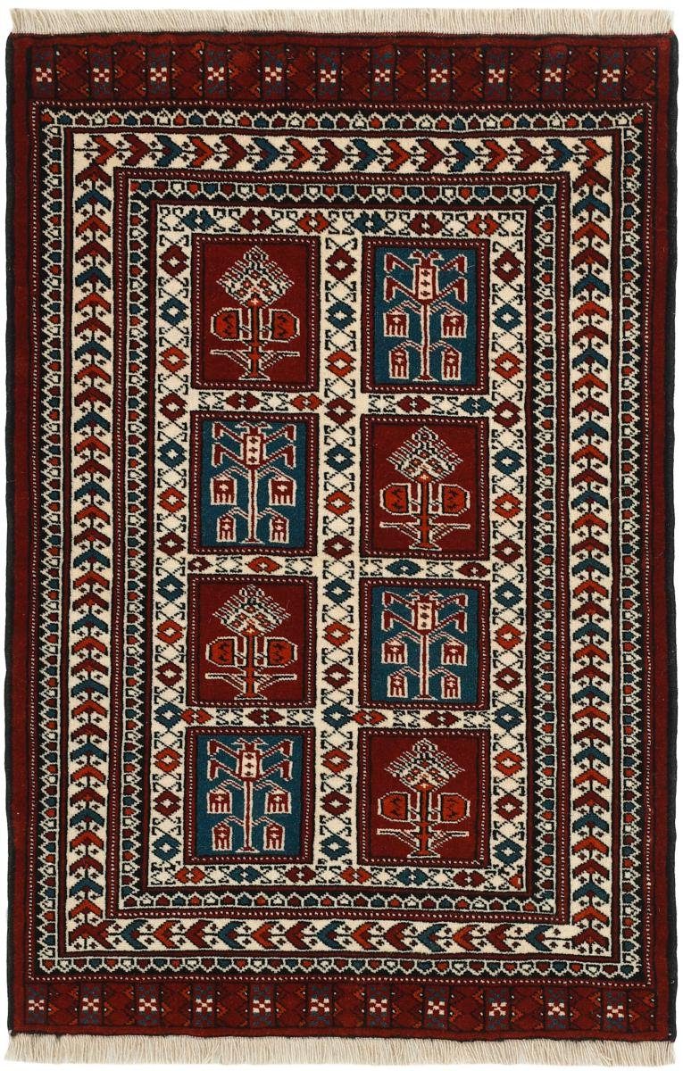 Orientteppich Turkaman 82x126 Handgeknüpfter Orientteppich / Perserteppich, Nain Trading, rechteckig, Höhe: 6 mm