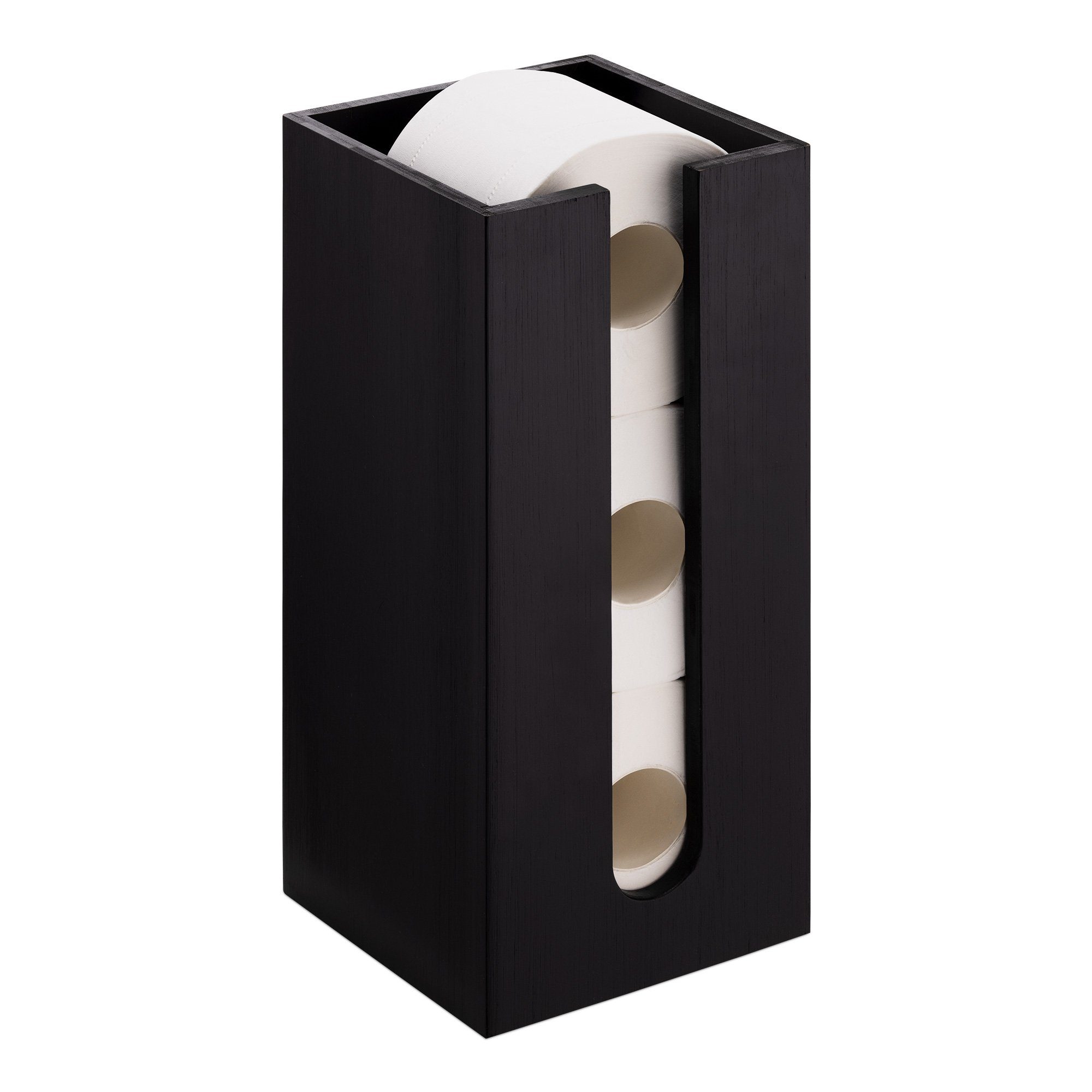 Navaris Toilettenpapierhalter Toilettenpapier Rollenhalter - 15x15x33cm - freistehend - schwarz (1-St)