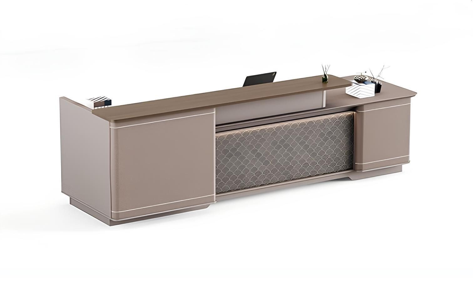JVmoebel Empfangstheke Empfangstresen Holz Braun mit Stilvollem Design Büromöbel und Stauraum, Made in Europa