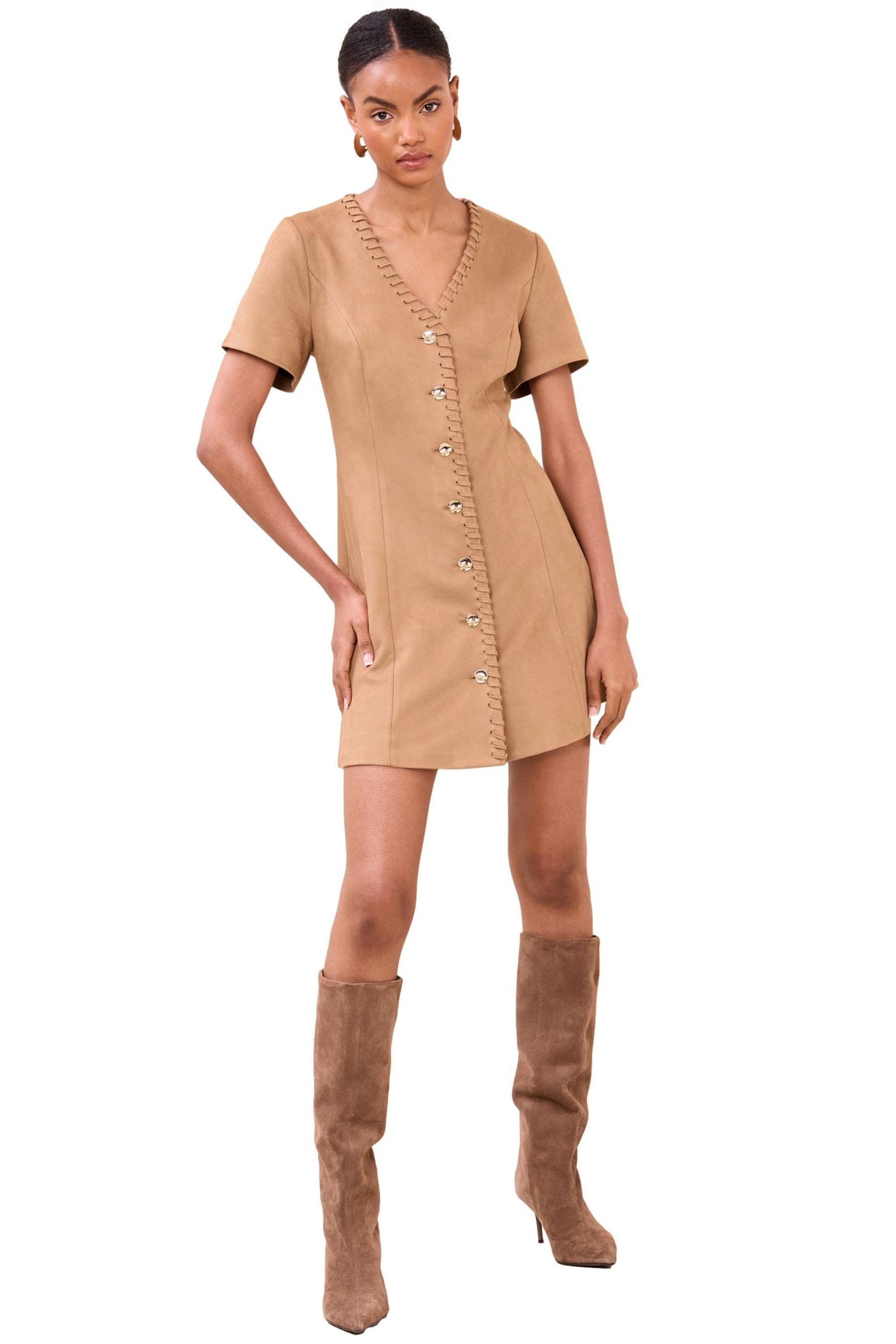 Minikleid Lipsy Minikleid aus Velourskunstleder, Regular