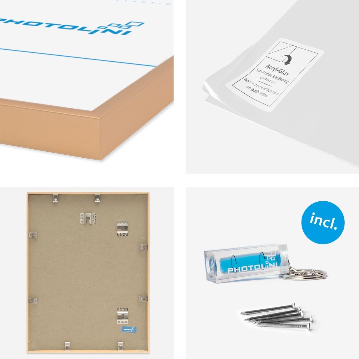 PHOTOLINI Bilderrahmen 3er Set Aluminium Modern günstig online kaufen