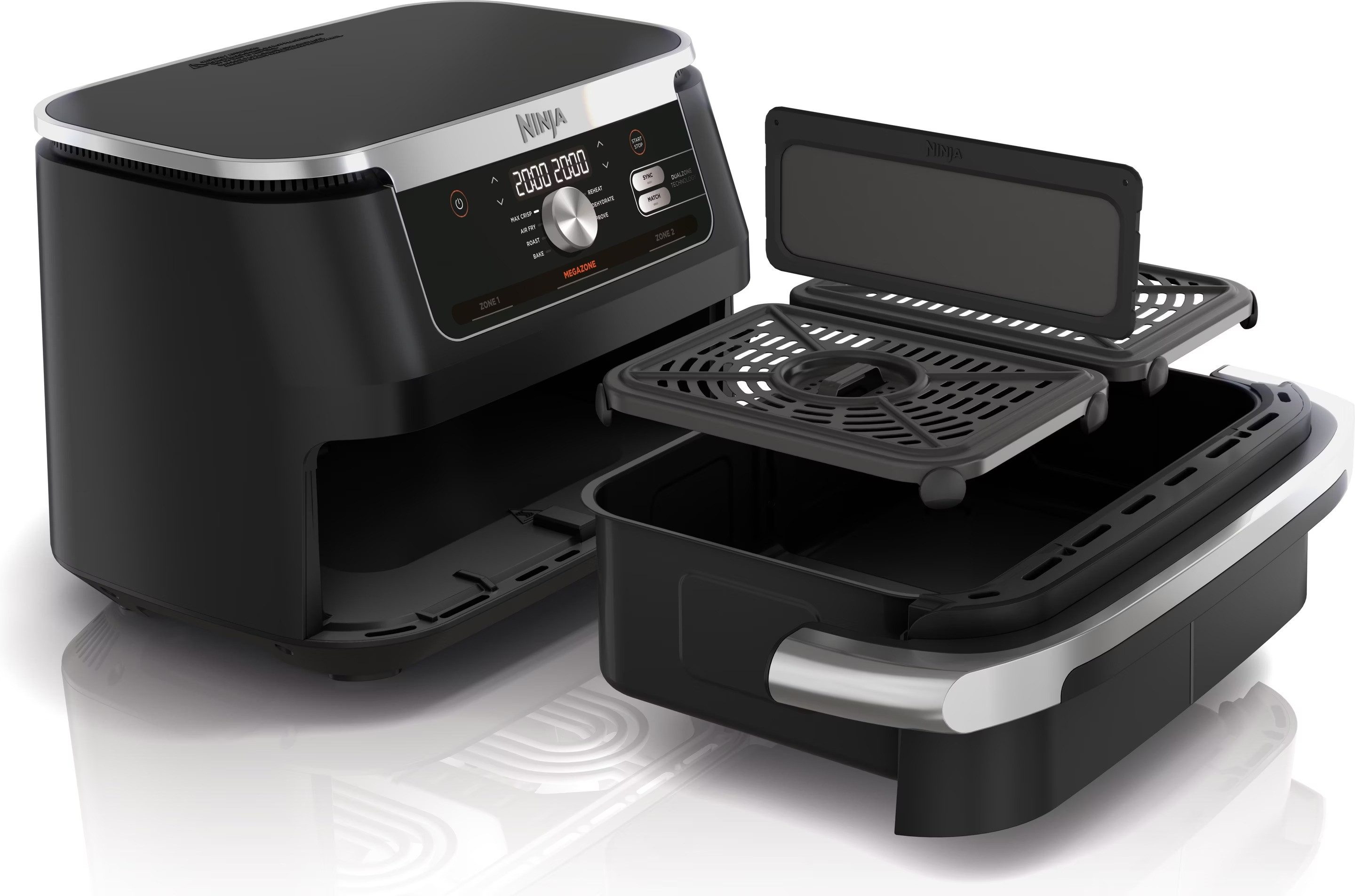 NINJA Heißluftfritteuse Foodi FlexDrawer AF500 Airfryer, 2470 W, Air Fry für 8 Personen, 10,4 Liter MegaZone oder 2x 5,2 Liter DualZone – Bild 4 von 5