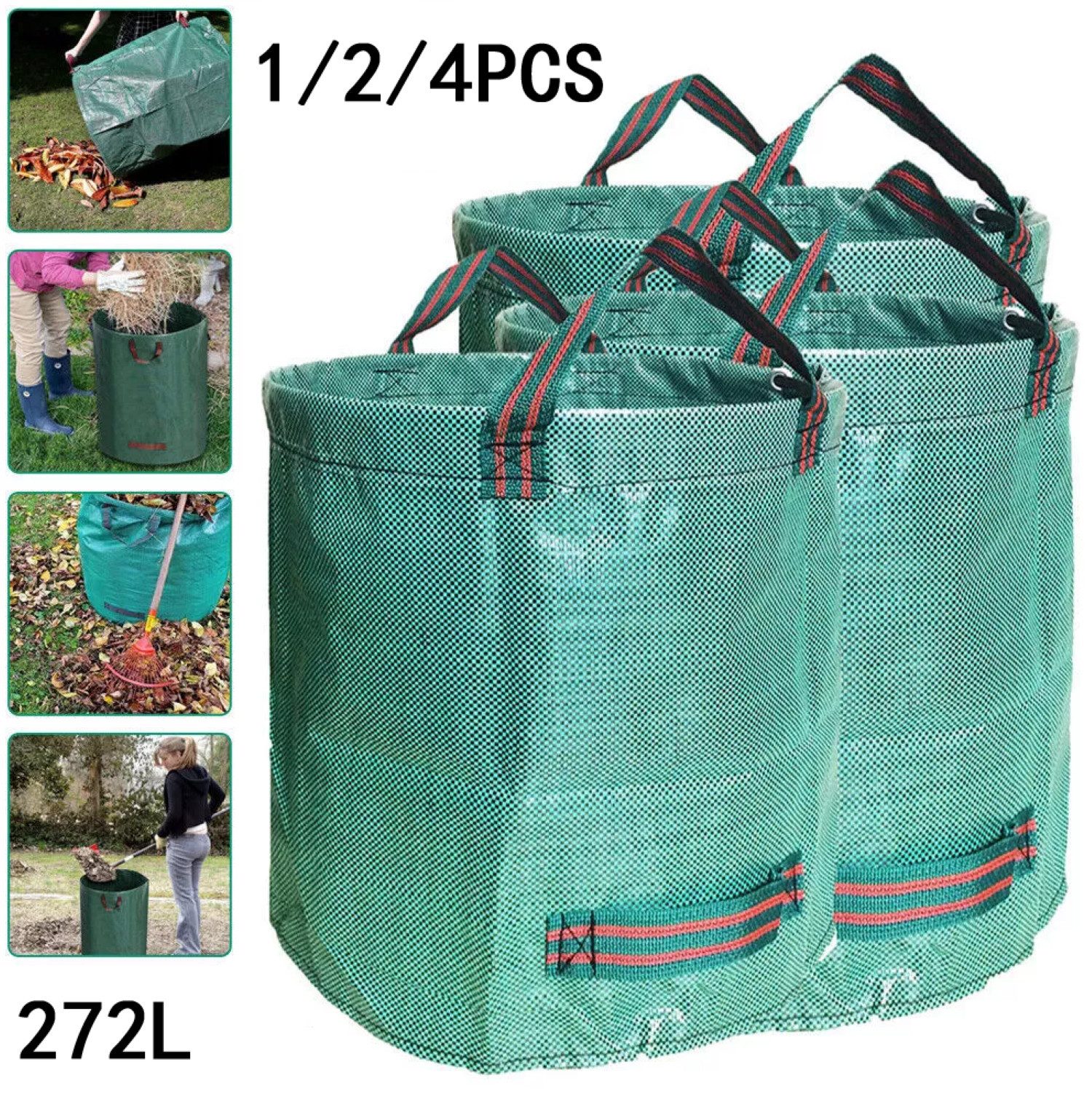 Gartensack 1/2/4 X Gartensack für Laub 272L Laubsack Strapazierfähig Grünschnitt