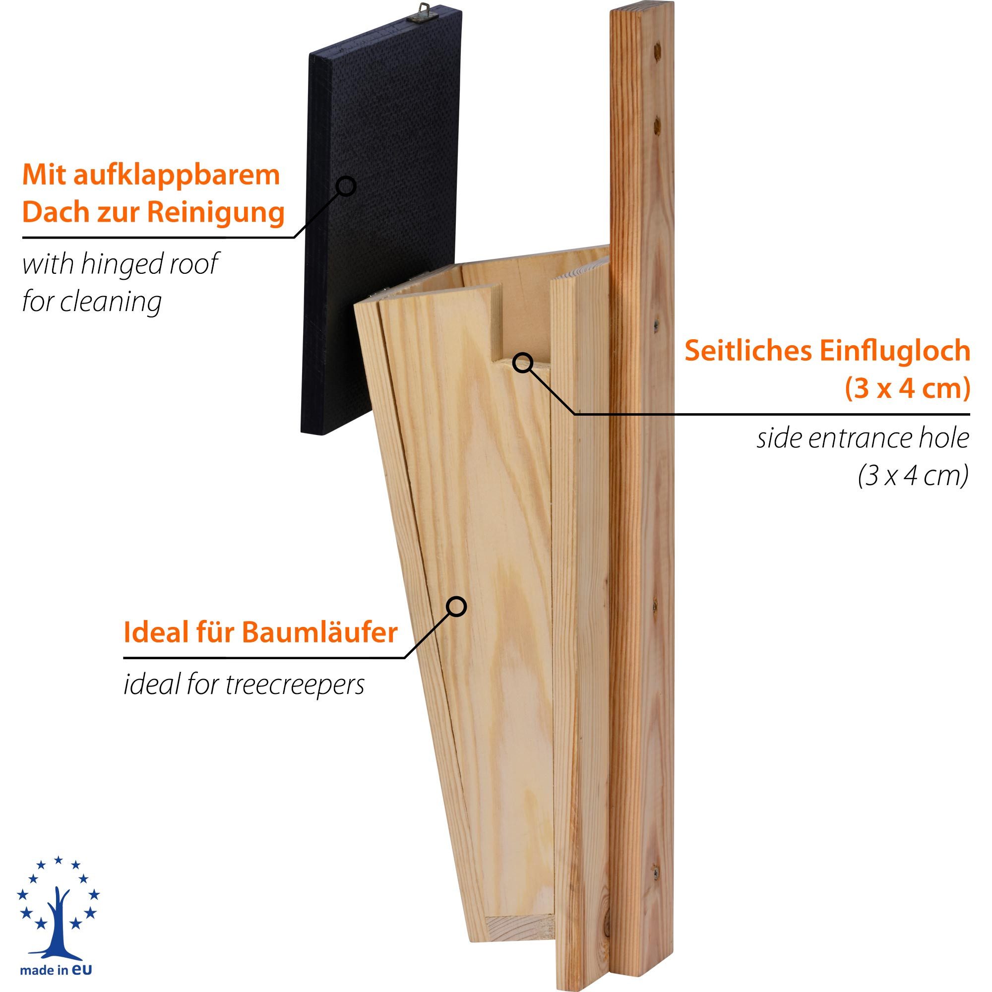 dobar Vogelhaus Nistkasten für Baumläufer aus Holz