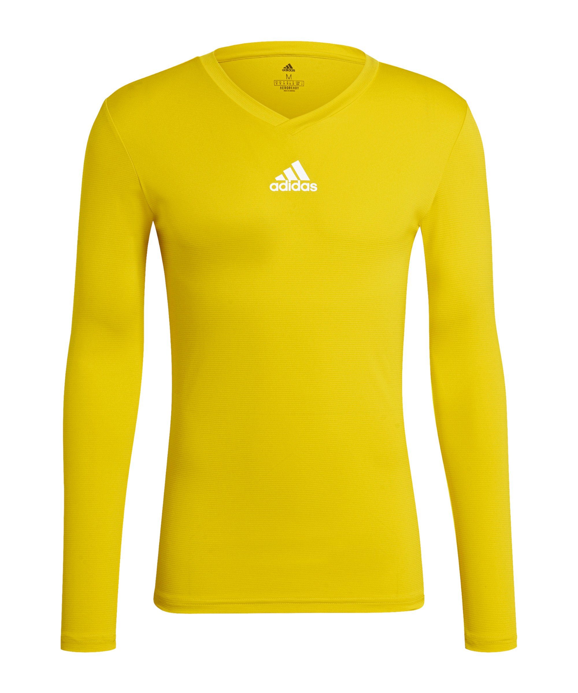 Base Produkt Nachhaltiges Performance langarm gelb Funktionsshirt adidas Team Top