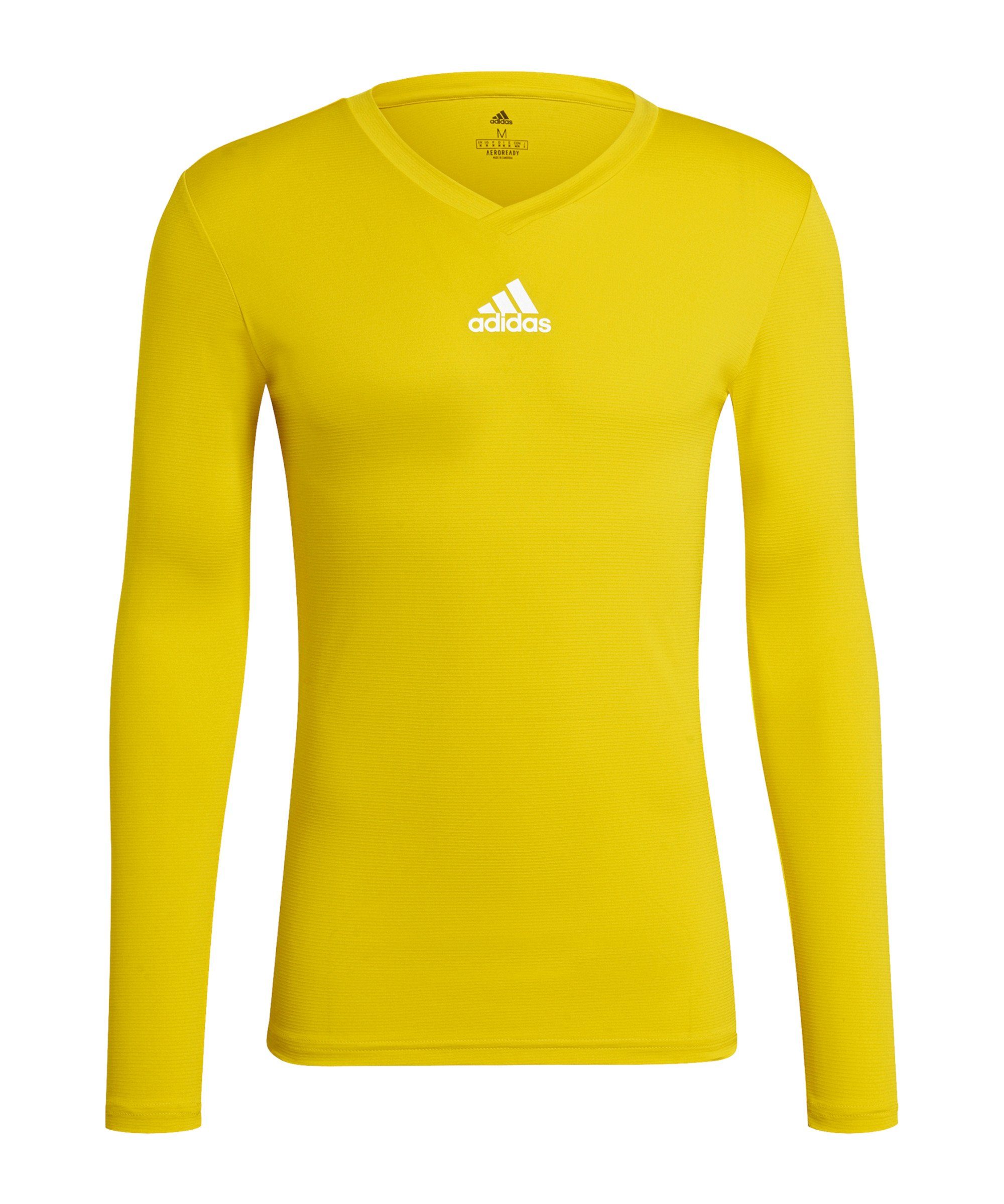 adidas Performance Top Nachhaltiges langarm Produkt Team Funktionsshirt Base gelb