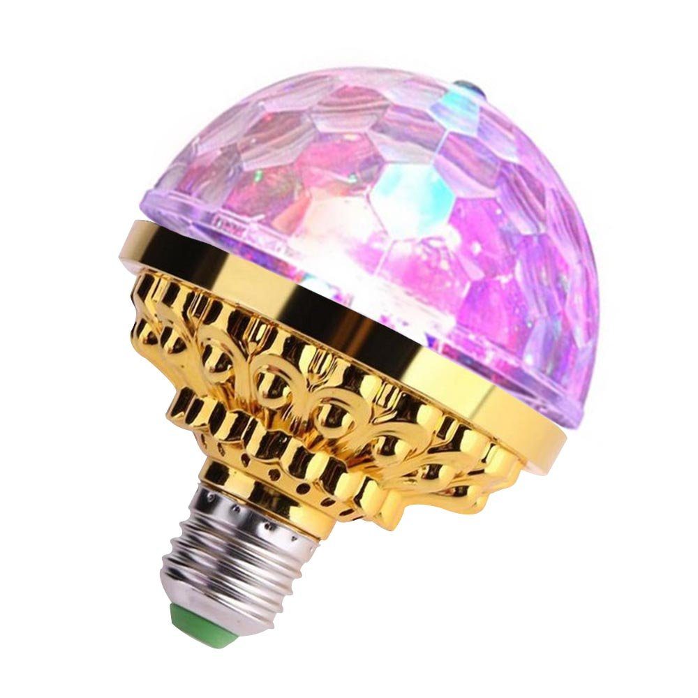 Sunicol LED Discolicht Kristallkugel Glühbirne, E27, rotierend, Stroboskop,  RGB, Party Club, RGB
