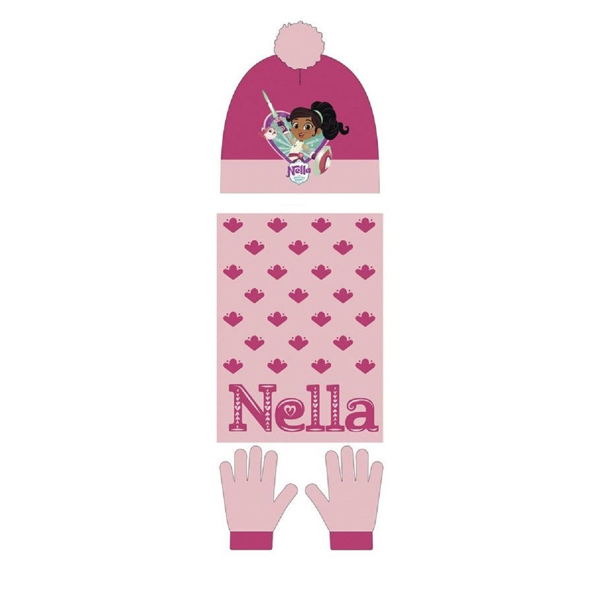 COFI 1453 Mütze & Schal Winterset Mütze mit Schal und Handschuhen 46/48 für Kinder