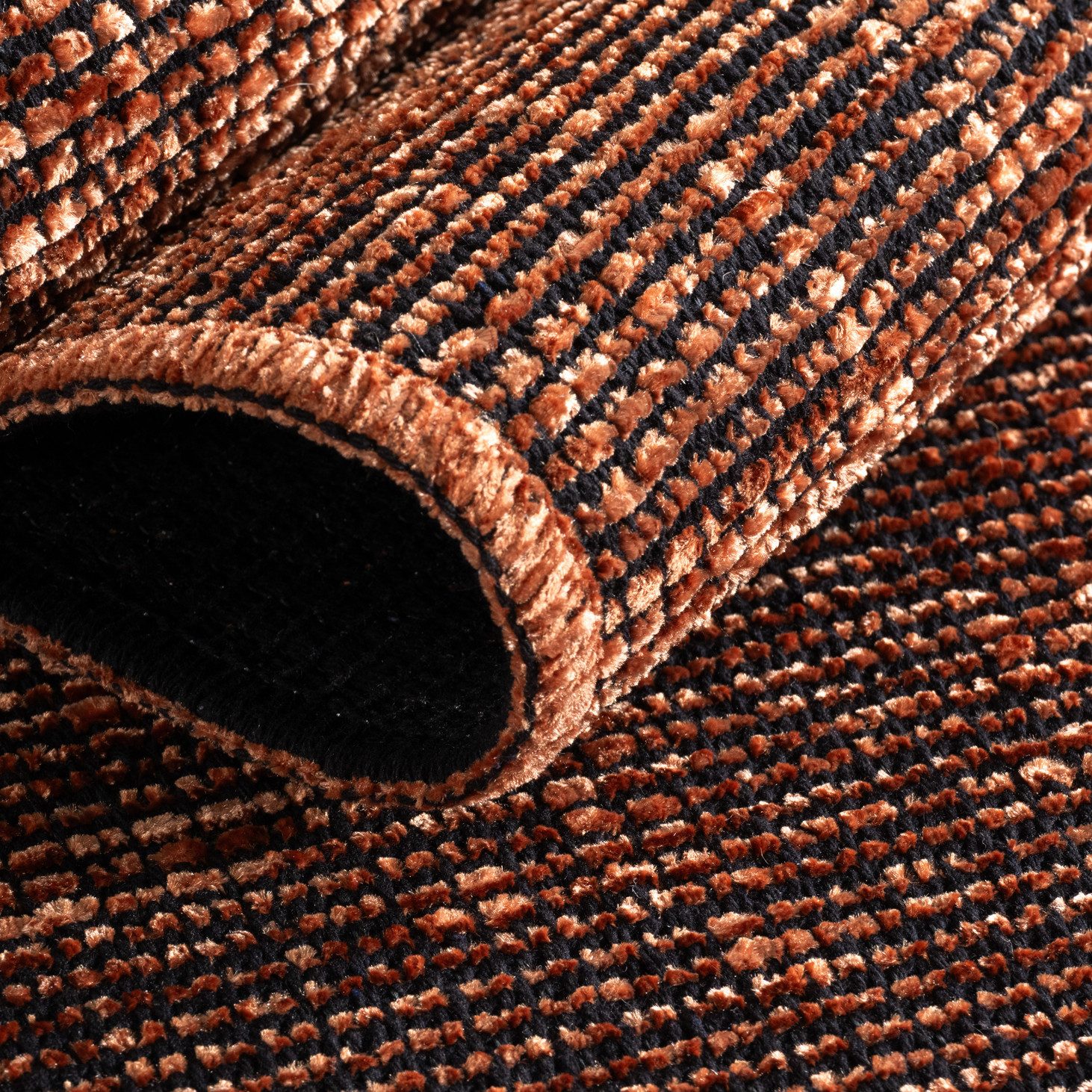 KADIMA DESIGN Wollteppich Kurzflor Teppich KOFEL Baumwolle Uni Waschbar Läufer Flur Küche, Läufer, Höhe: 9 mm, Kupfer, 80x150 cm, Esszimmerteppich Einfarbig Uni – Bild 5 von 5