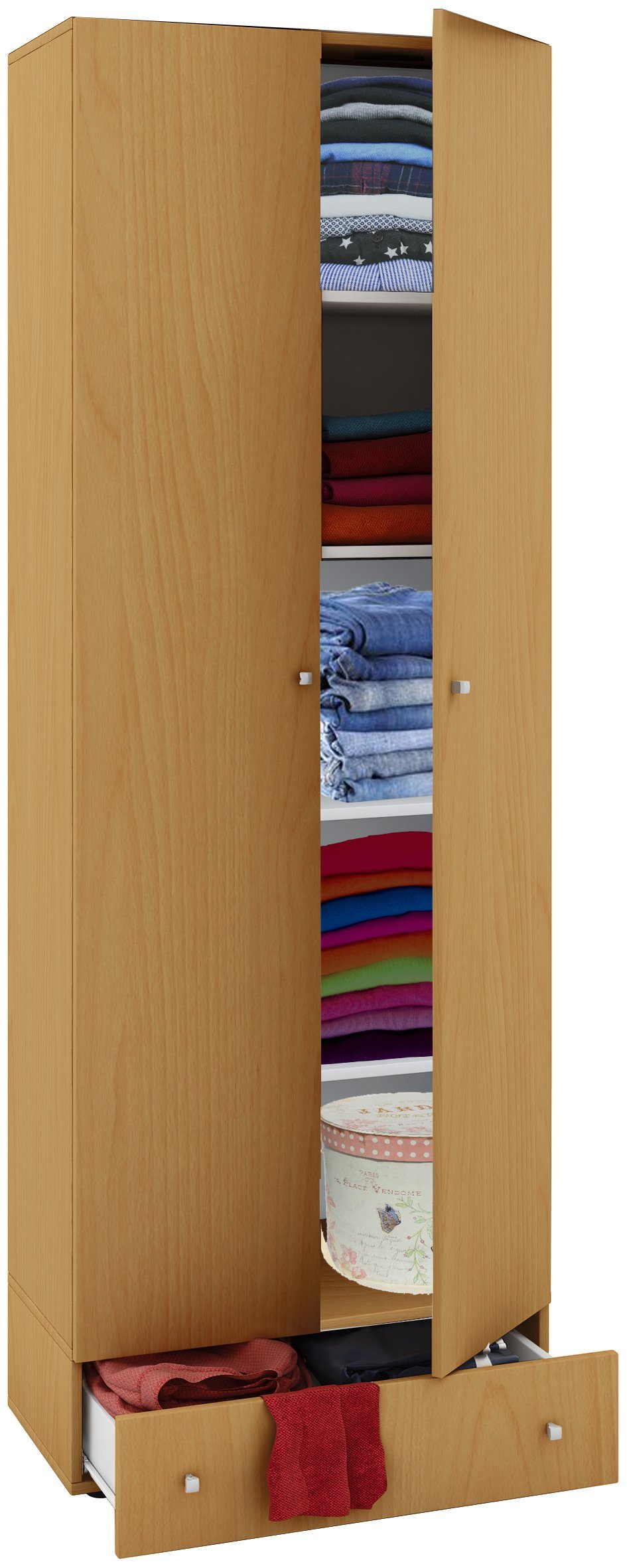 VCM Kleiderschrank Kleiderschrank Jugendschrank Vandol Drehtüren S