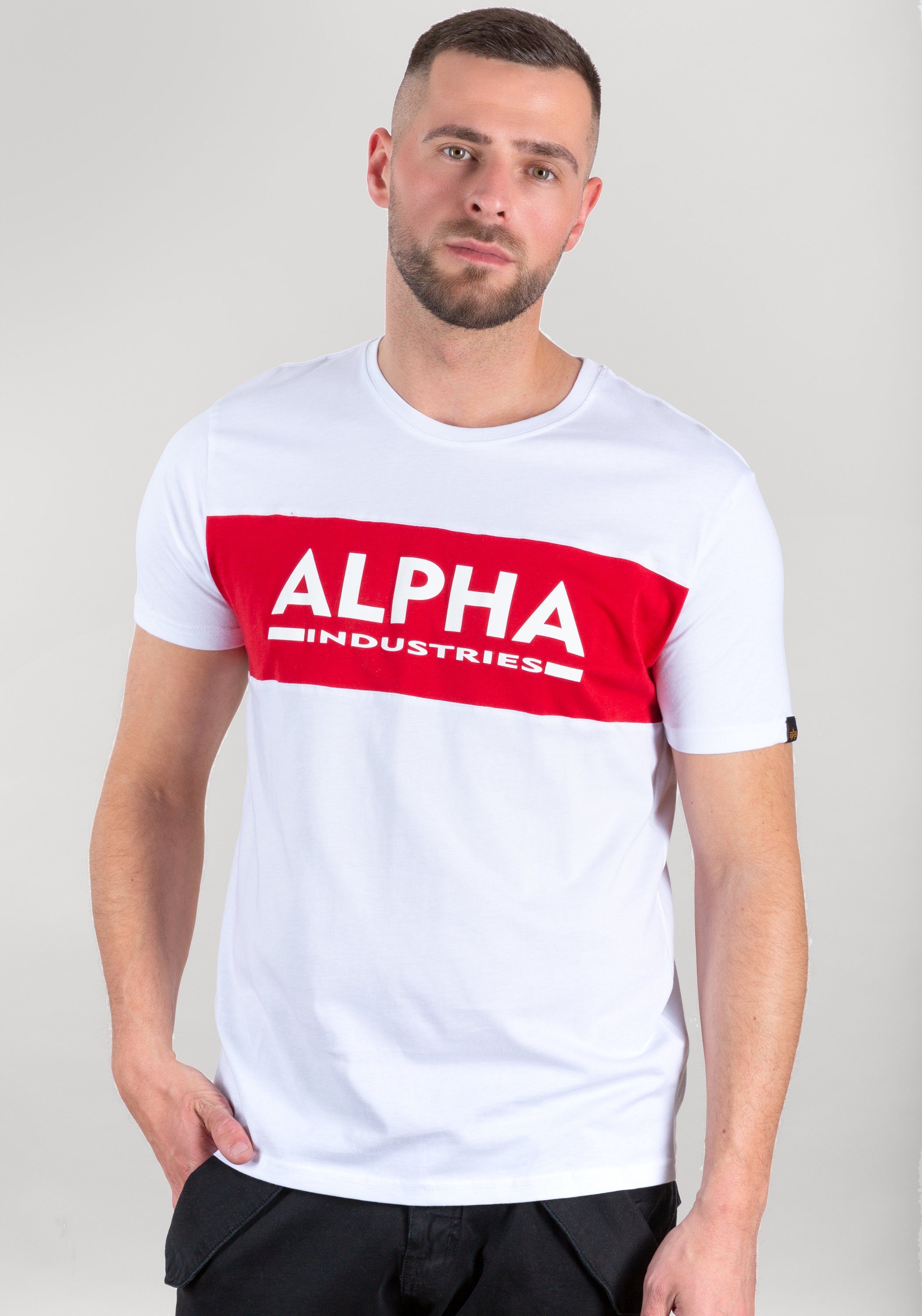 Alpha Industries T-Shirt Alpha Industries Men - T-Shirts Alpha Inlay T white