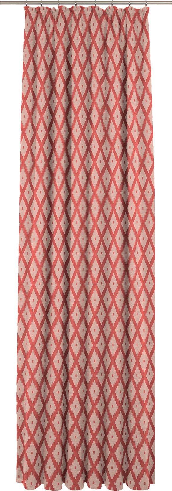 Maroccan Light, rot Kräuselband Jacquard Vorhang blickdicht, Shiraz (1 St), Adam,