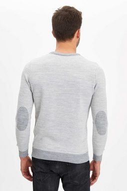 DeFacto Strickpullover Herren Pullover Slim Fit Sleeve Detailed T-Shirt