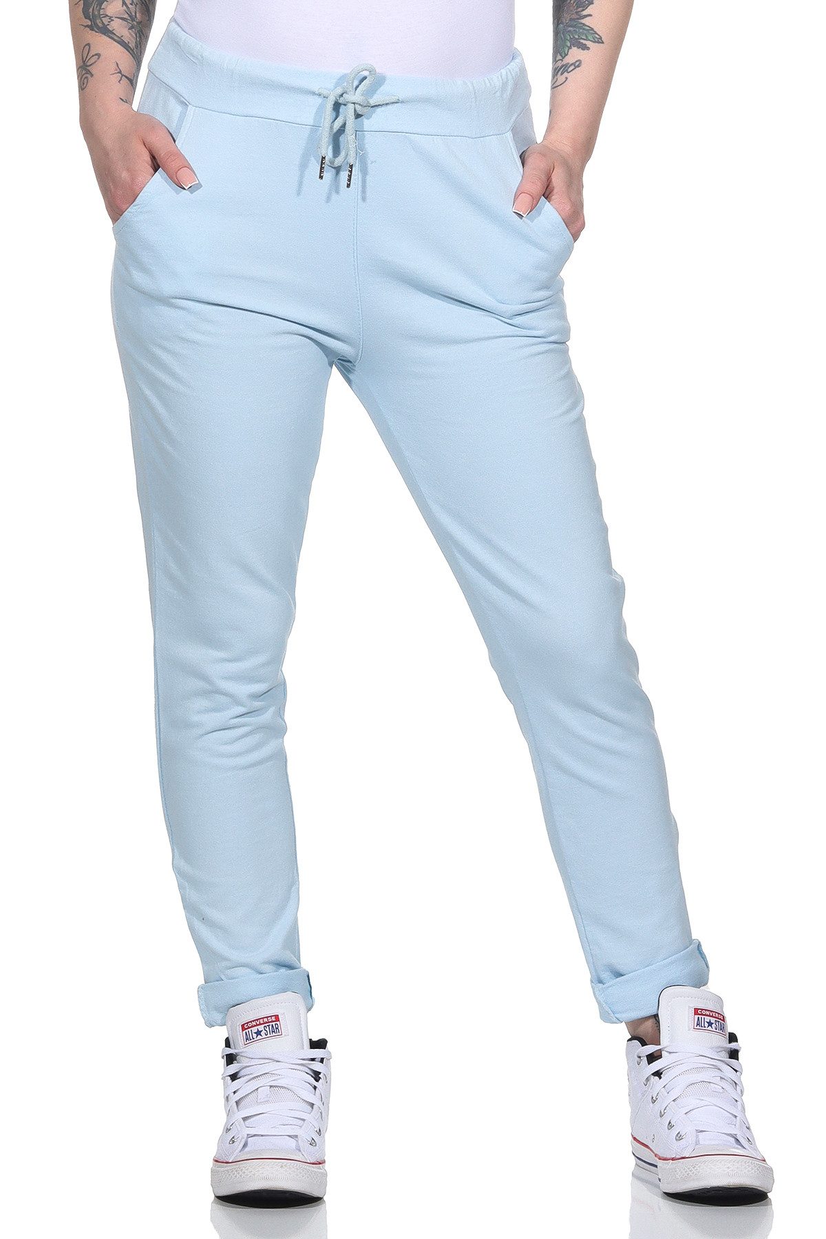 CLEO STYLE Jogginghose Damen Jogginghose 94 Hellblau
