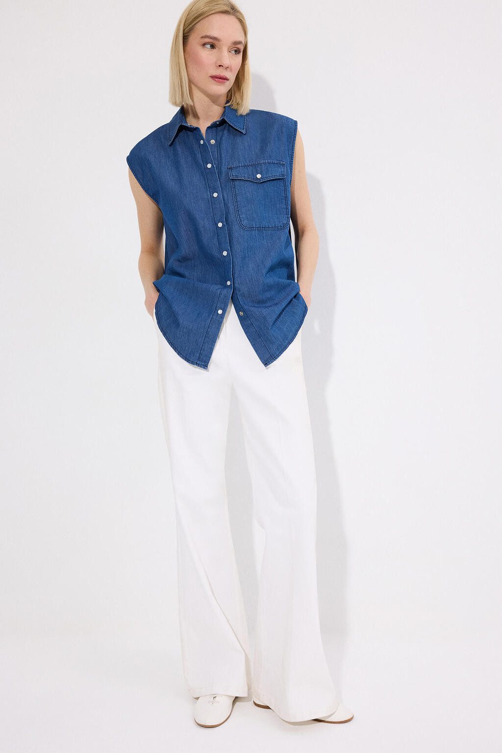 touche prive Reitweste Weste mit Denim-Effekt