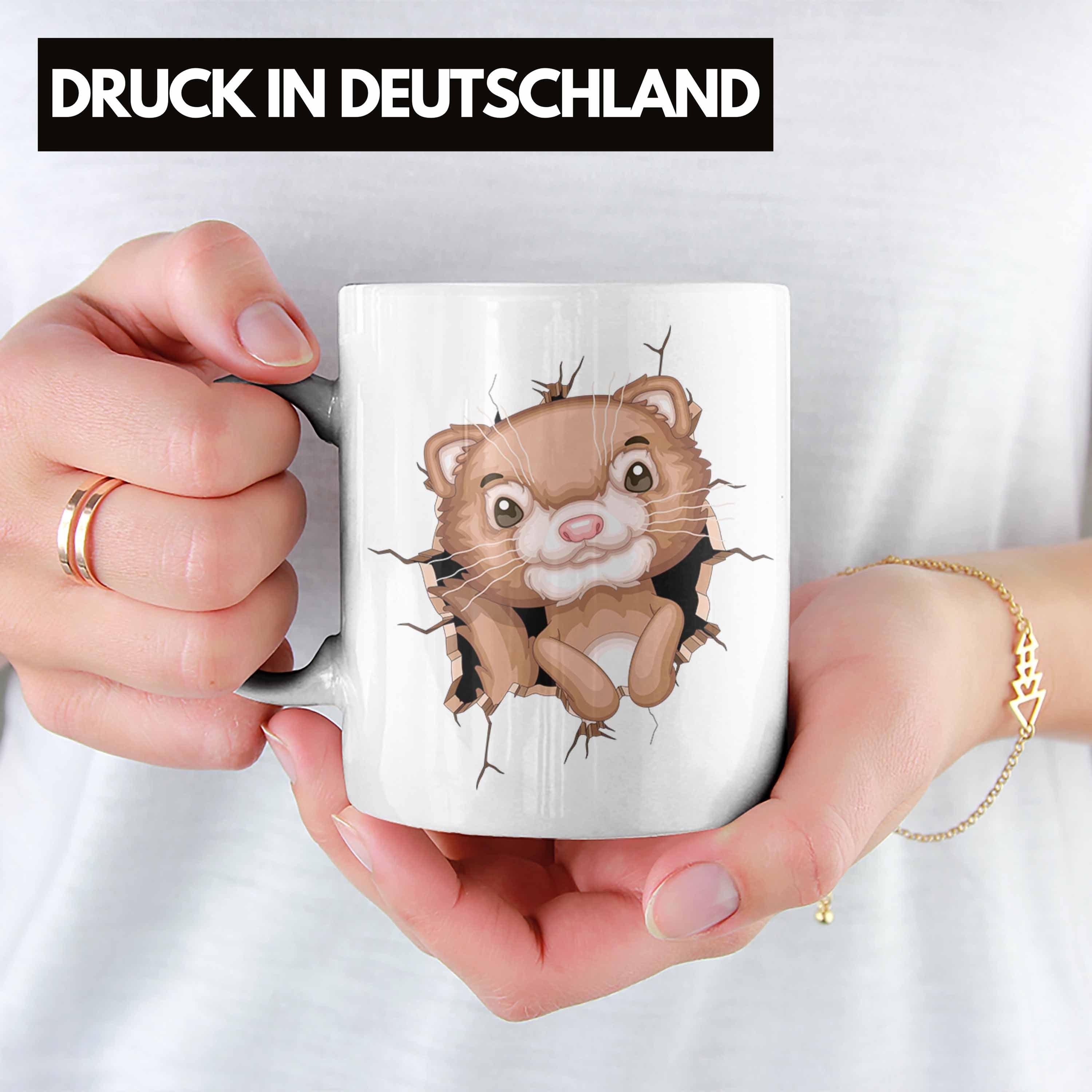 Weiss 3D Tasse Trendation Otter-Liebha Tasse Lustige Kaffee-Becher Otter Grafik Geschenkdidee