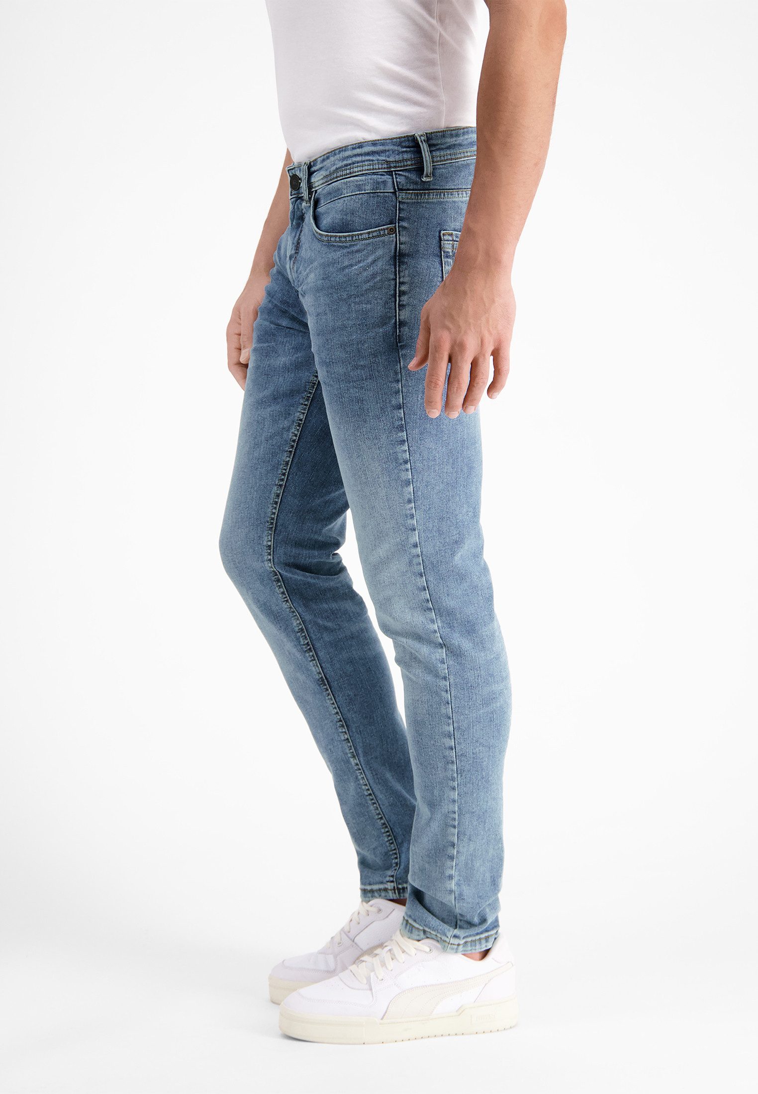 LERROS Slim-fit-Jeans CONLIN 5-Pocket Stretch-Denim, SLIM FIT Herren Jeans, blau, bequem, Used-Look, 99% Baumwolle, 1% Elasthan – Bild 5 von 5