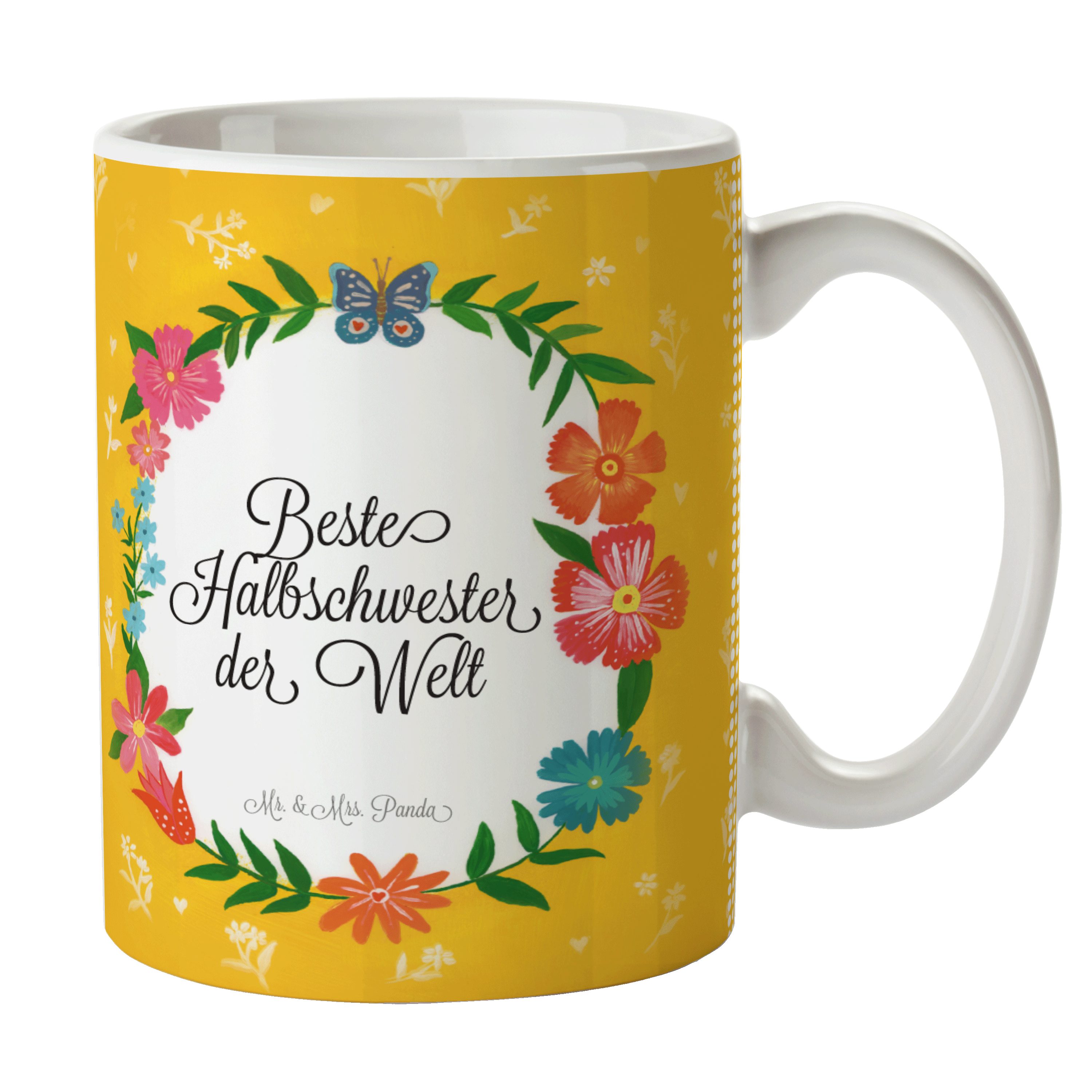 Mr. & Mrs. Panda Tasse Keramik Büro Tass, Tasse, - Schwesterherz, Schwestern, Halbschwester Geschenk