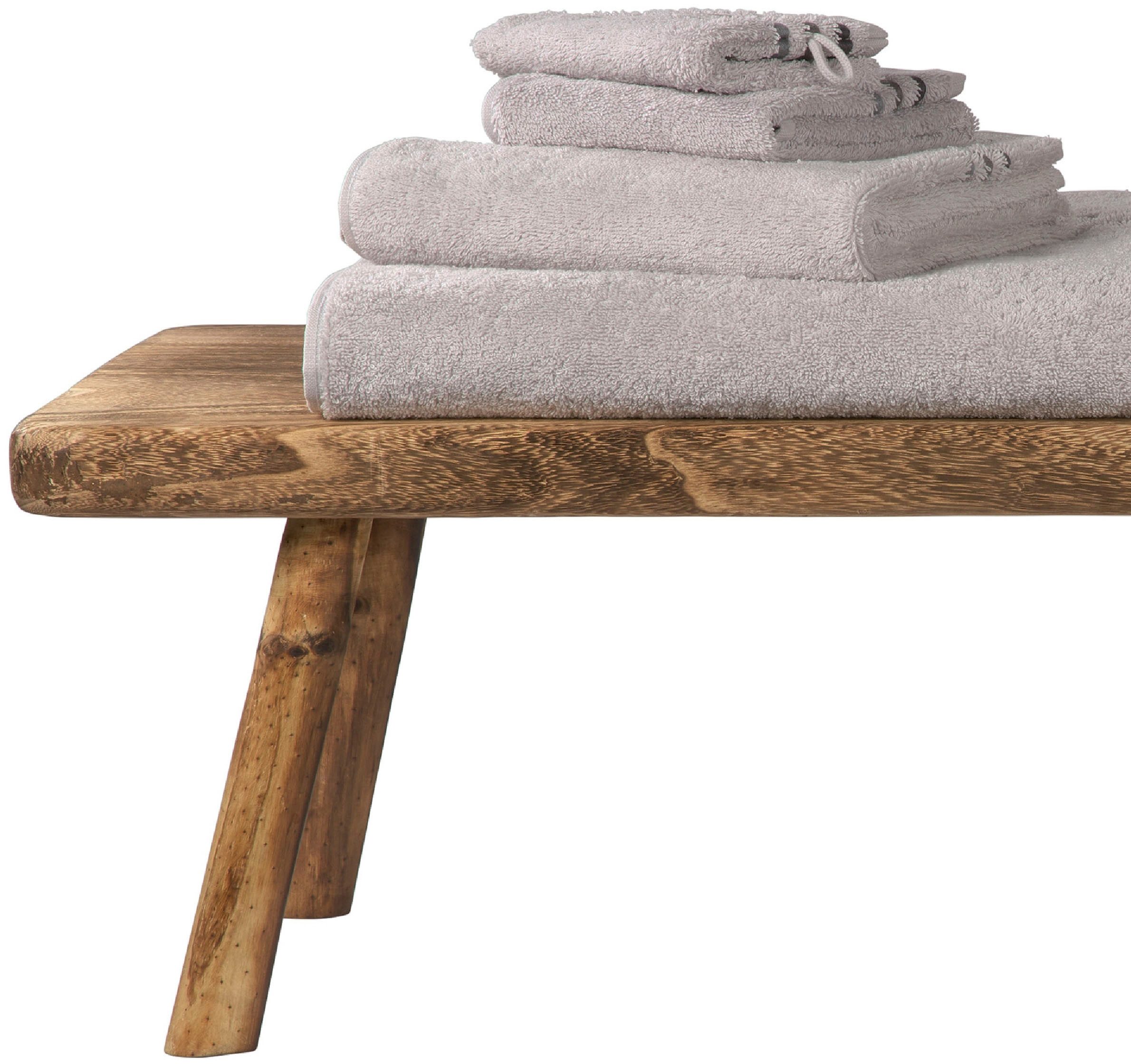 Schiesser Duschtücher Skyline Color aus 100 % Baumwolle mit eleganter Streifenbordüre, Frottier (Set, 2-St), MADE IN GREEN by OEKO-TEX®