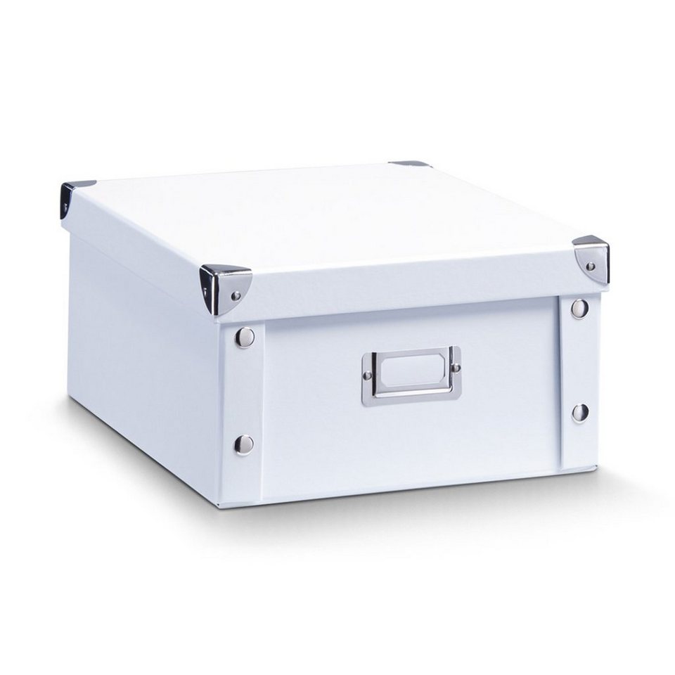 Zeller Present Aufbewahrungsbox Aufbewahrungsbox, Pappe, weiß, 31 x 26 x 14  cm