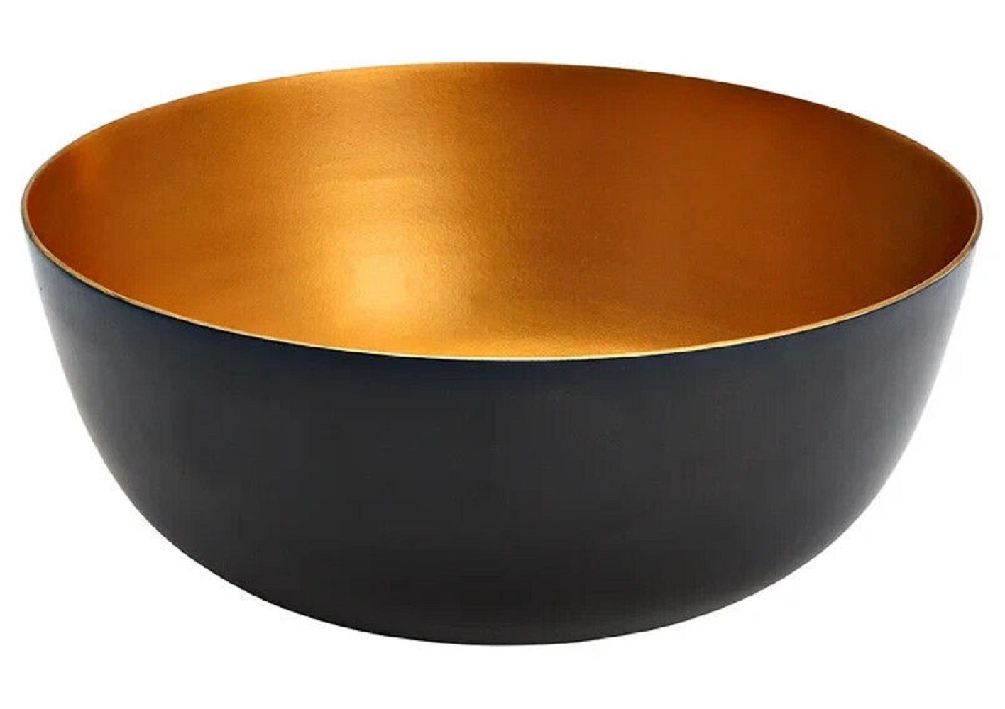 Meinposten Dekoschale Dekoschale 25 cm gold schwarz Schale Metall  Dekoteller rund (1 St)