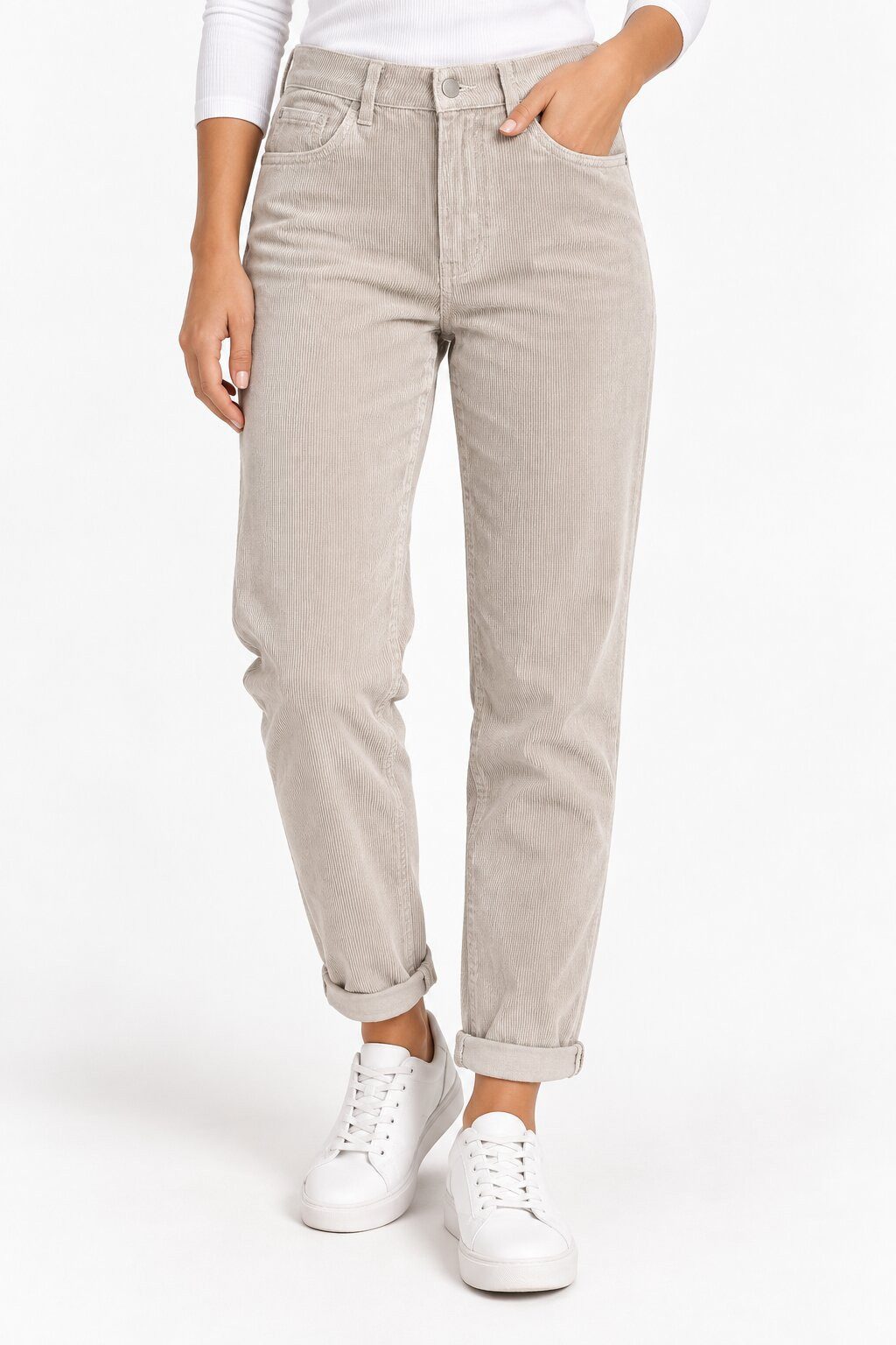 Eight2Nine Cordhose Damen Stoffhose Hose Mom Fit Jeans Stretch Angenehm zu Tragen Perfekte Passform Hochwertige Verarbeitung, Stretch Cord