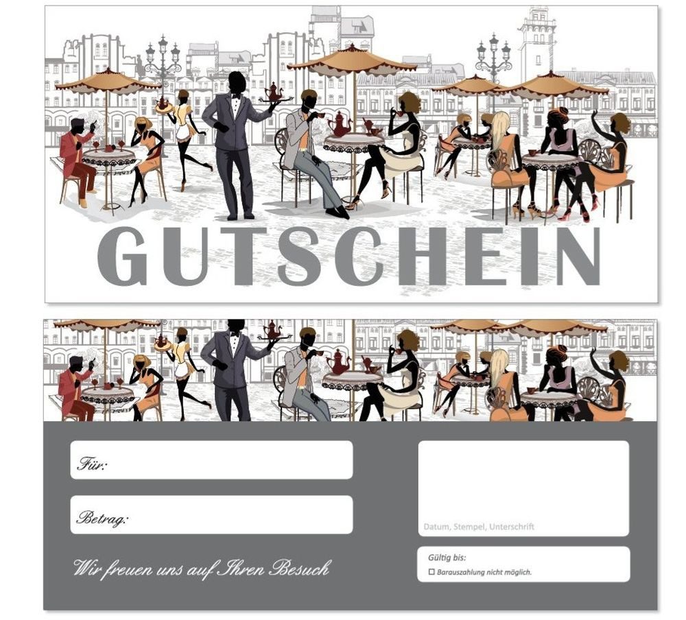 Geschenkkarte Geschenkgutscheine Gastronomie Straßencafé