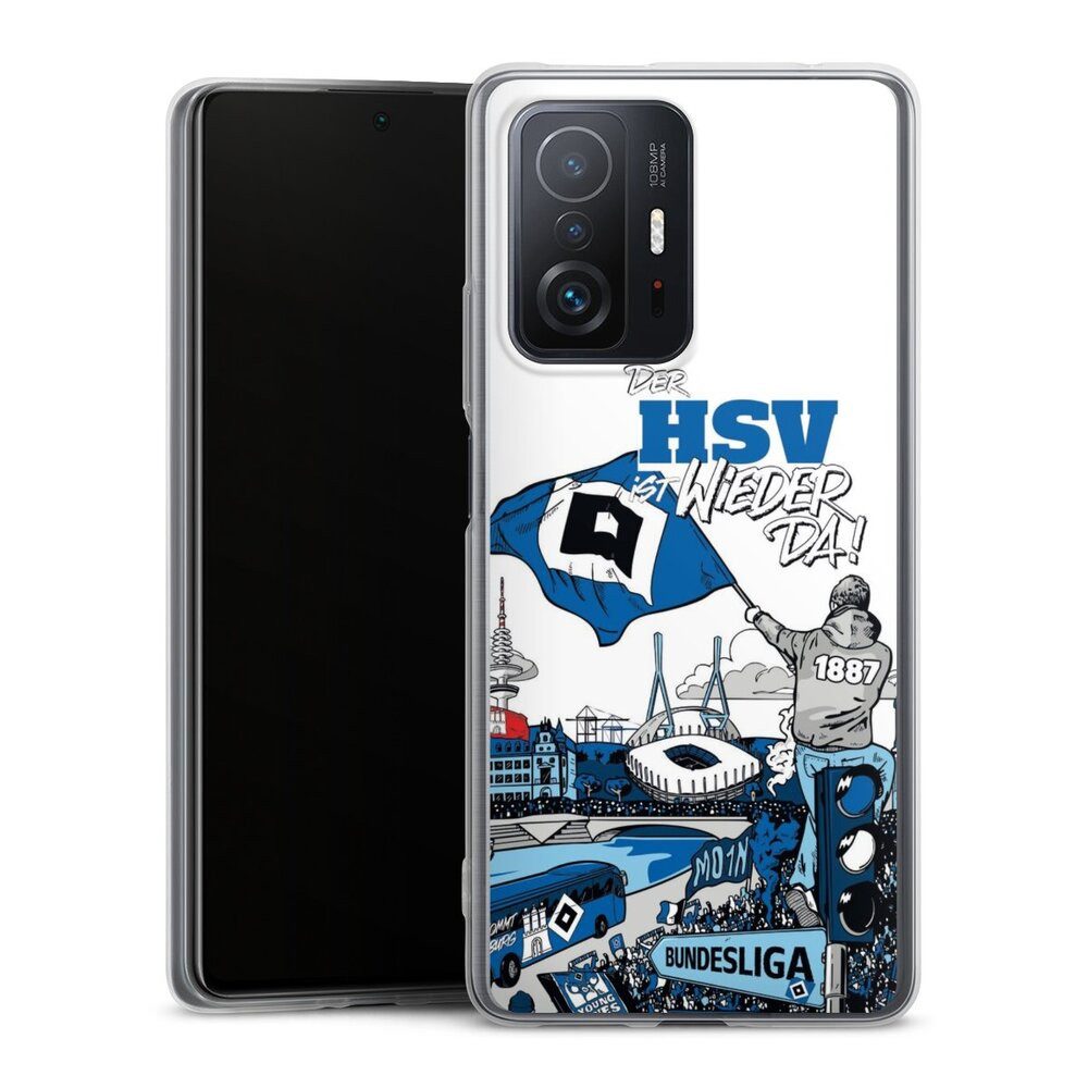 DeinDesign Handyhülle Hamburger SV Offizielles Lizenzprodukt Aufstieg, Xiaomi 11T Pro 5G Slim Case Silikon Hülle Ultra Dünn Schutzhülle