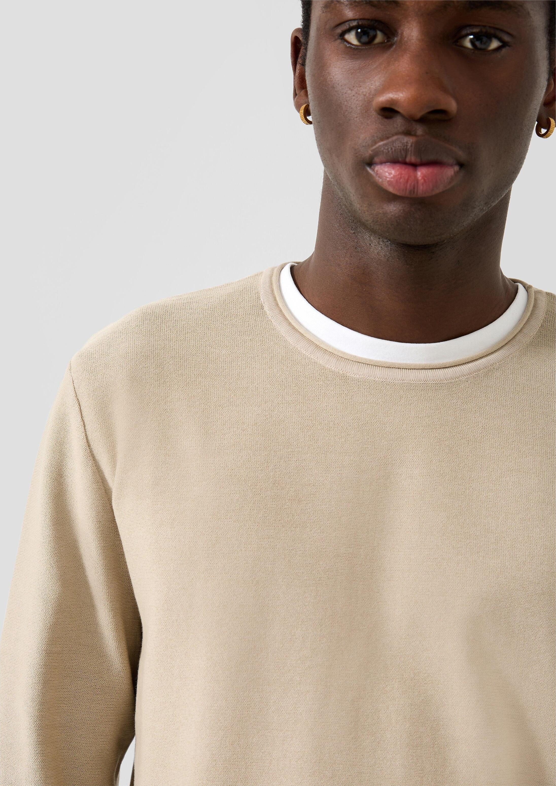 QS Longpullover Strickpullover Gewaschener Strickpullover