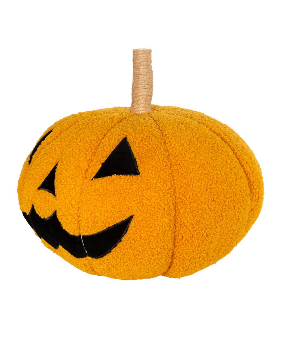 Horror-Shop Dekokissen Grinsender Halloween Kürbis als Dekokissen Ø 34cm