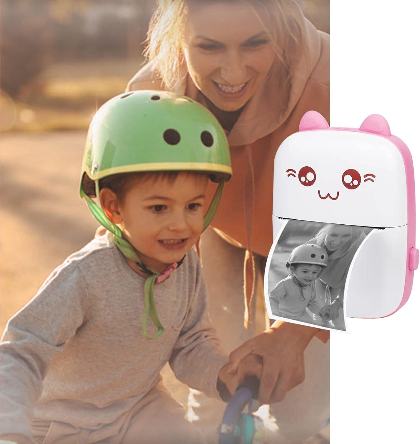 wohnTRAUM24 Thermo-Etikettendrucker mit USB-Aufladung, Bluetooth-Fotodrucker Etikettendrucker, (Bluetooth-Verbindung,1200-mAh-Akku, kabellos, kompatibel mit Android oder iOS, mit 1 Rolle Thermopapier)