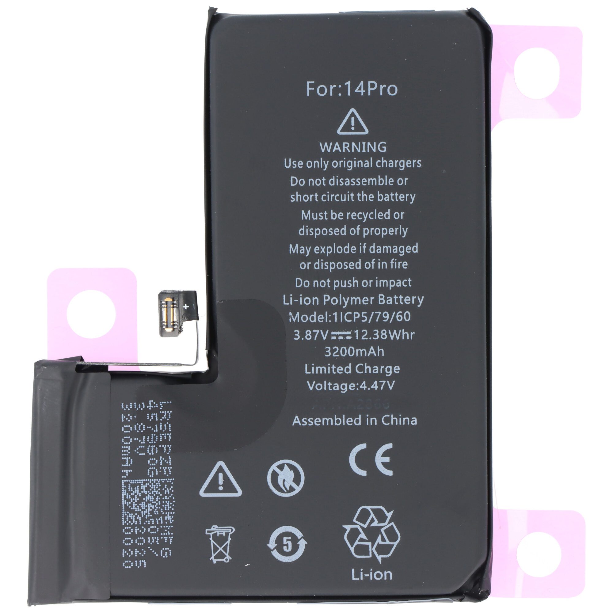 AccuCell Akku passend für Apple iPhone 14 Pro, Li-Polymer, 3,87V, 3200mAh, 12, Akku 3200 mAh (3,9 V)