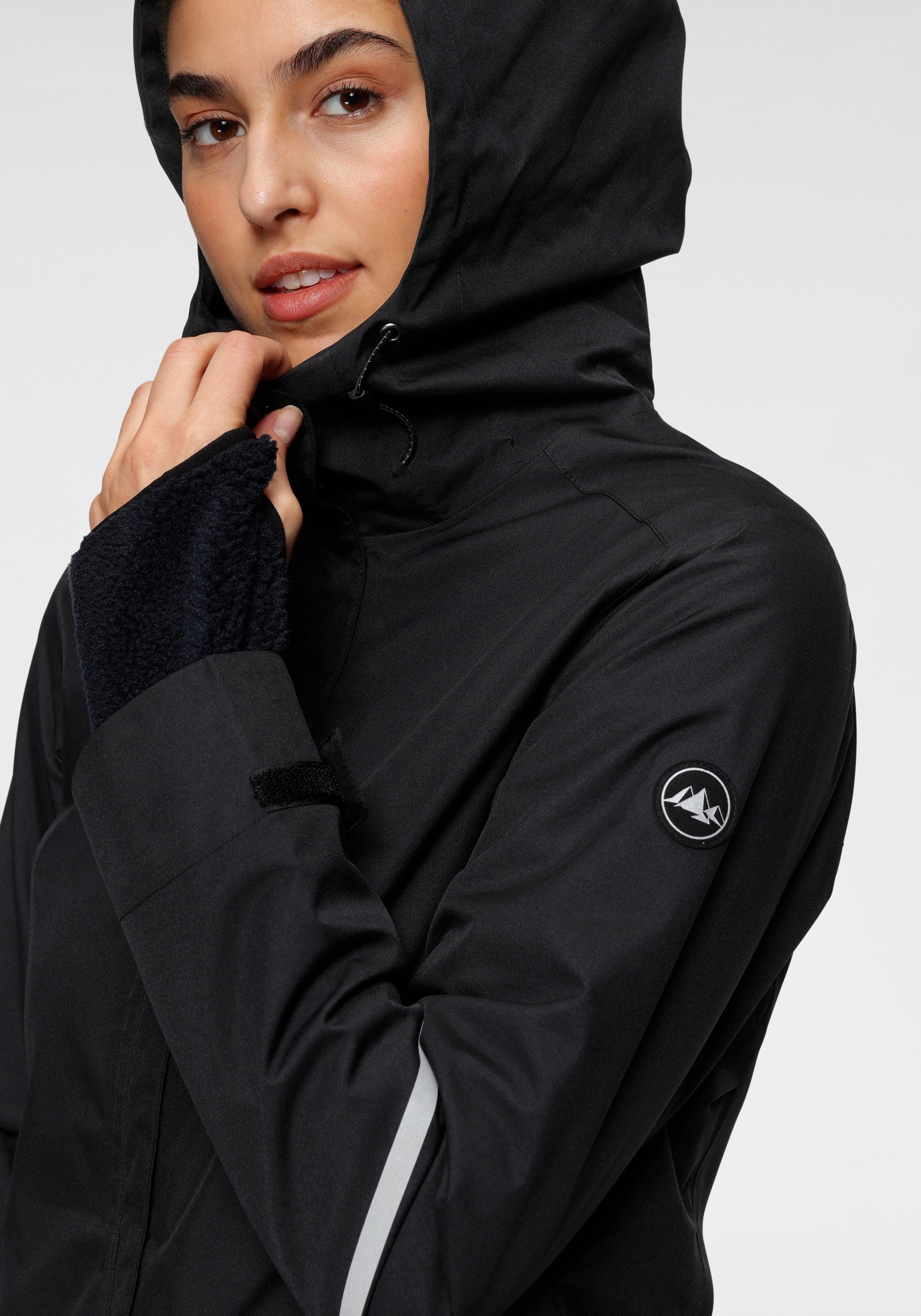 Polarino Regenjacke für Übergang und Regenwetter, mit regulierbarem Elastikband
