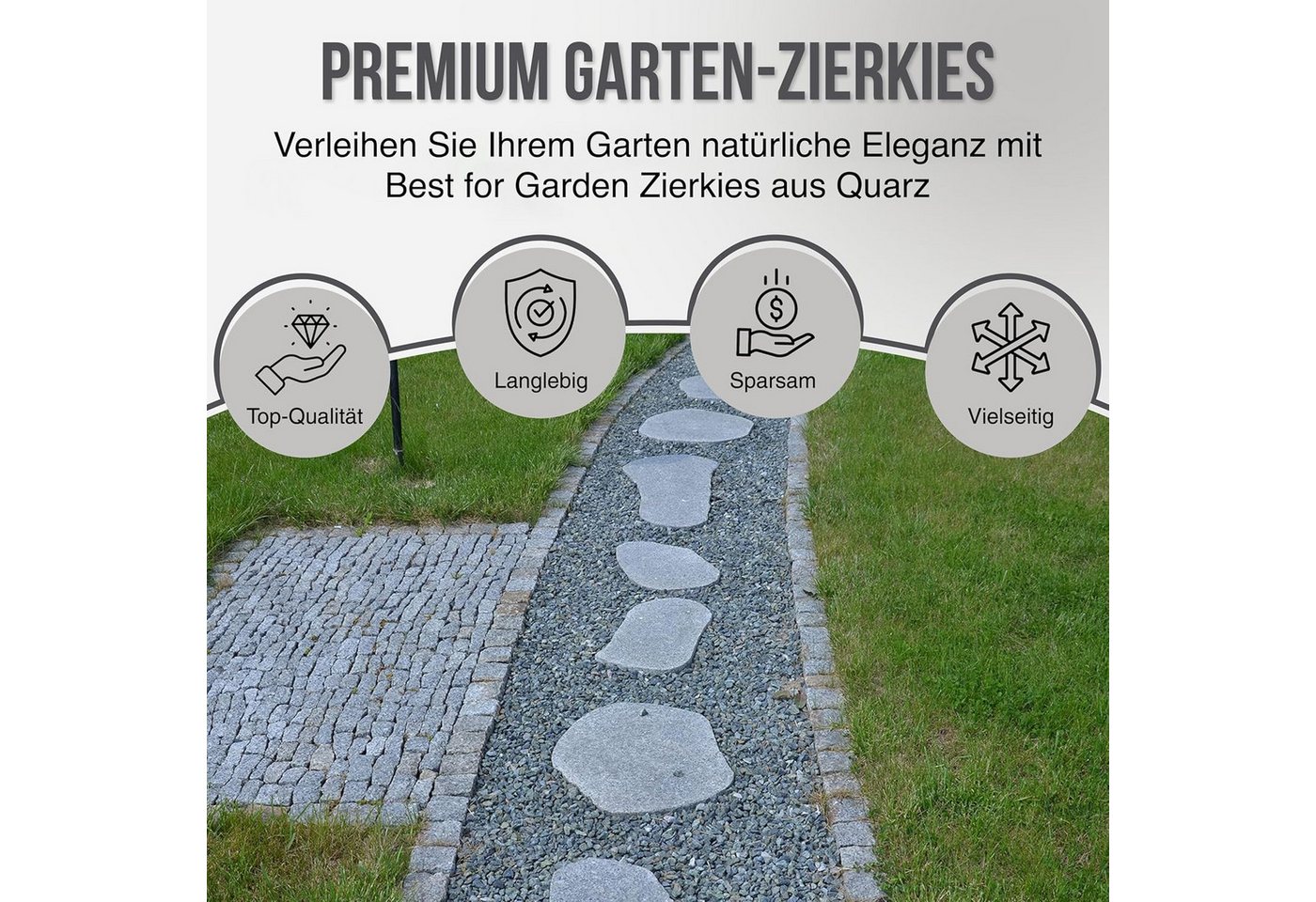 Thumbnail - Best for Garden Trittsteine Granit Ziersplitt Schwarz 5-12 mm